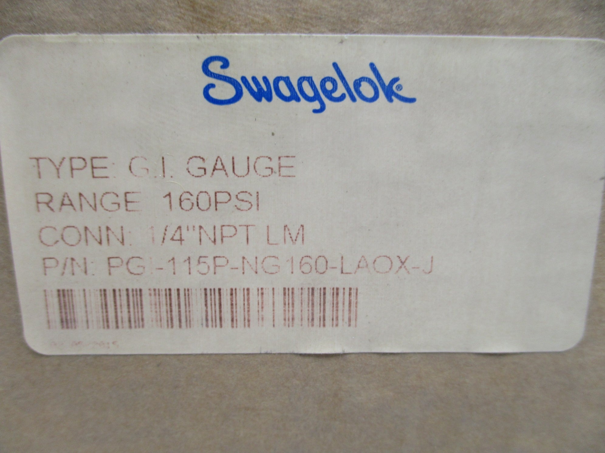 SWAGELOK PGI-115P-NG160-LAOX-J 160PSI NSMP