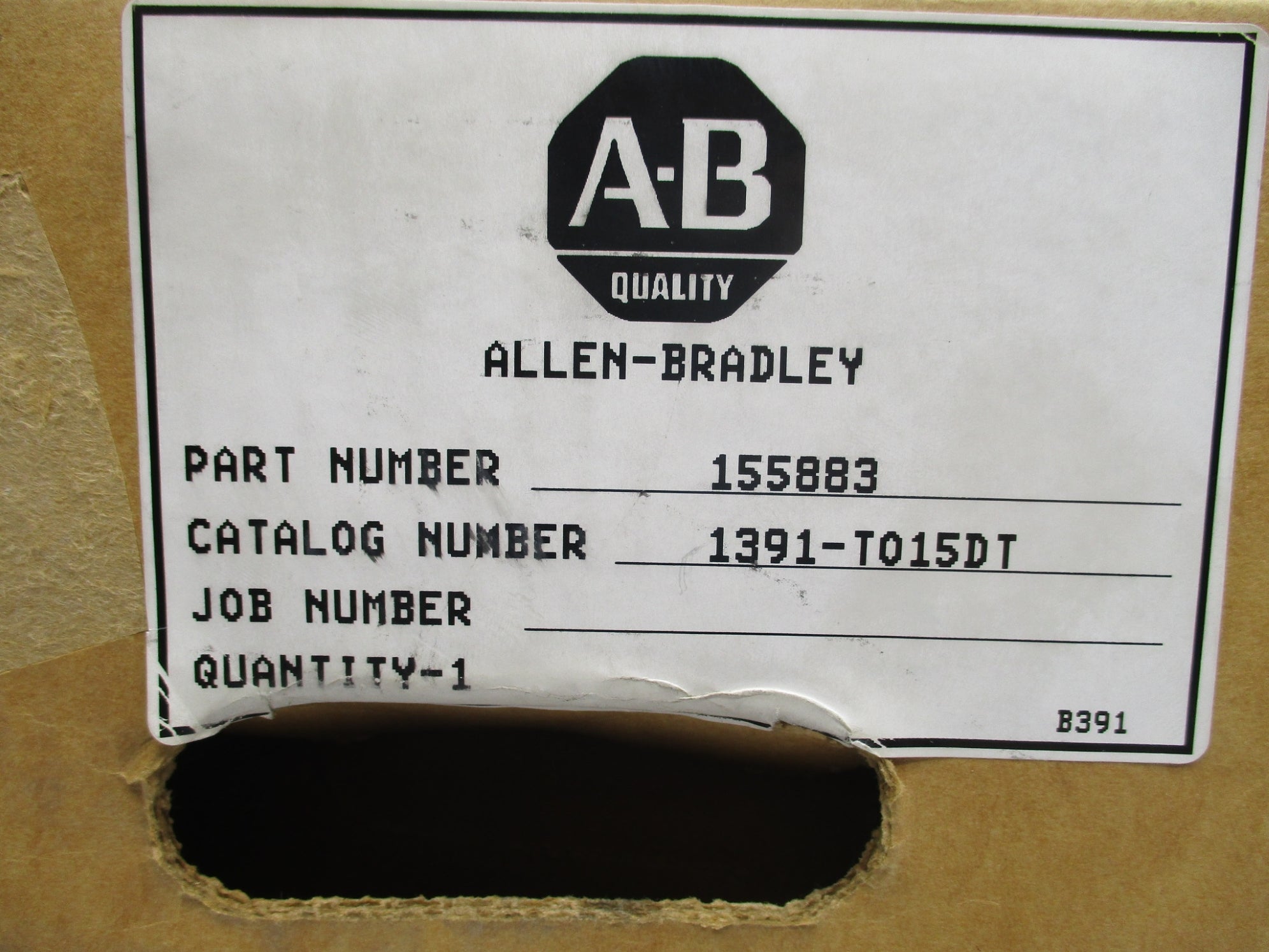 ALLEN BRADLEY 1391-T015DT  DATE:2000 NSFS