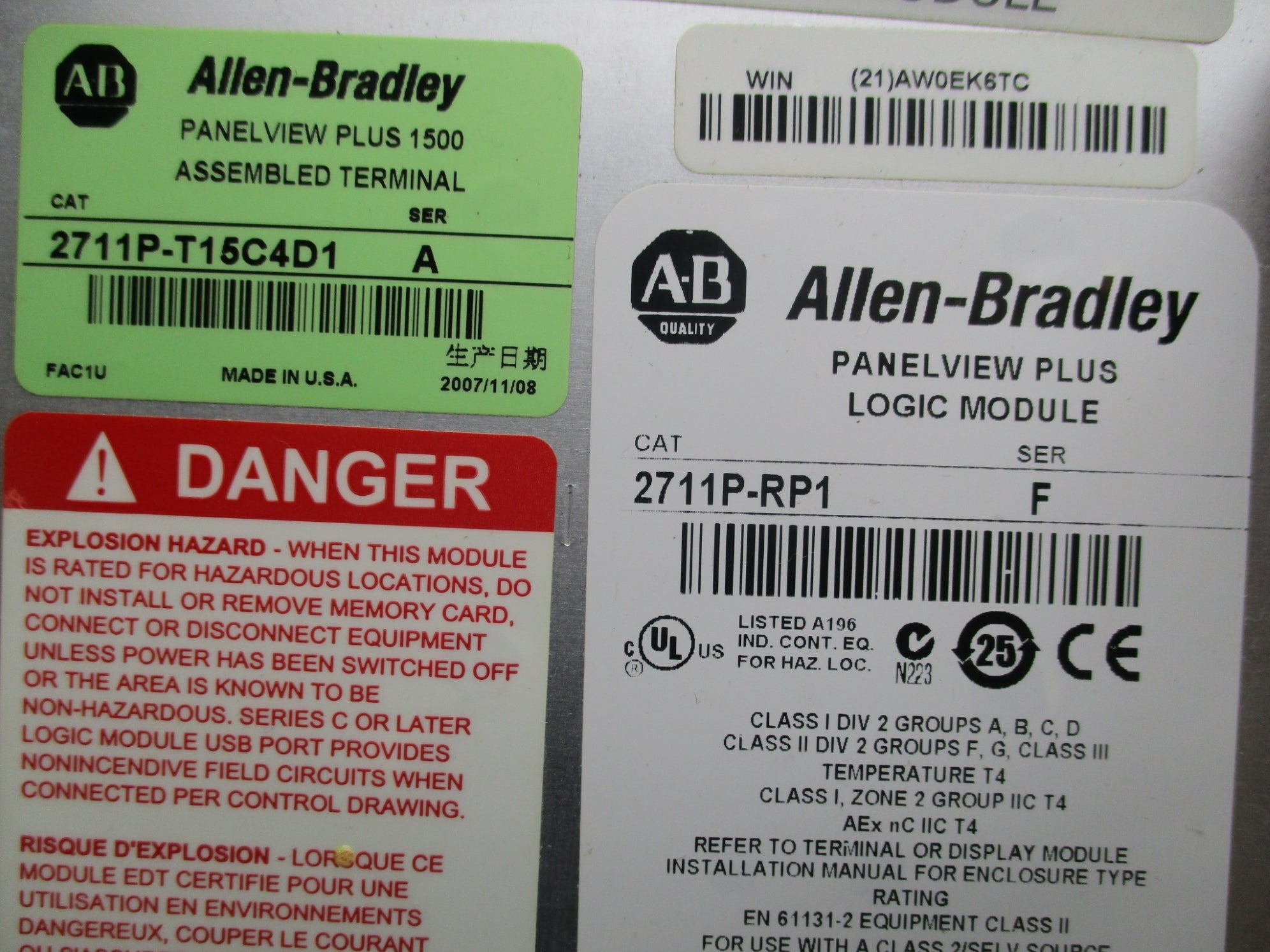 ALLEN BRADLEY 2711P-T15C4D1 SER. A UNMP