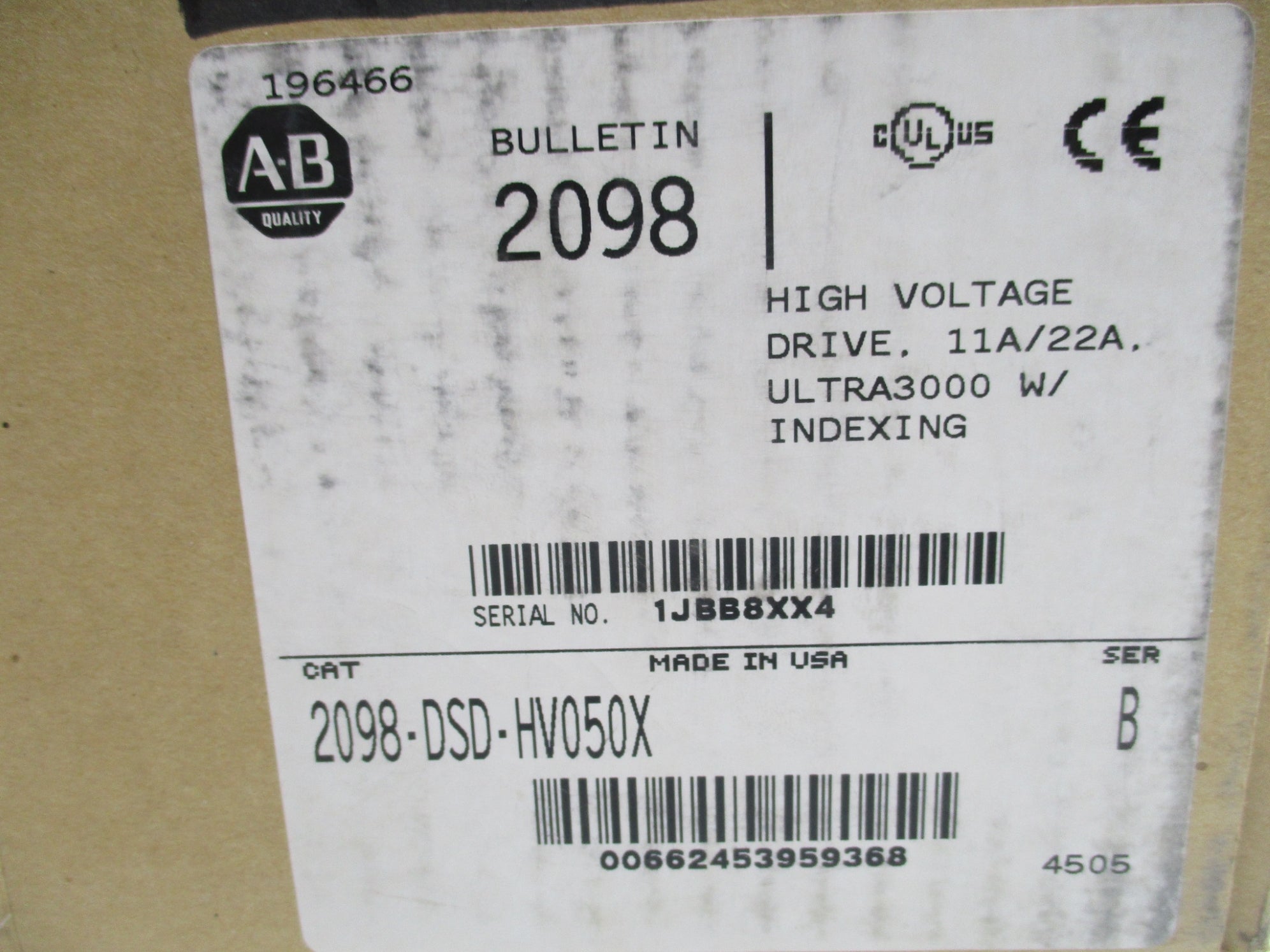 ALLEN BRADLEY 2098-DSD-HV050X SER. B F/W V1.50 NSMP