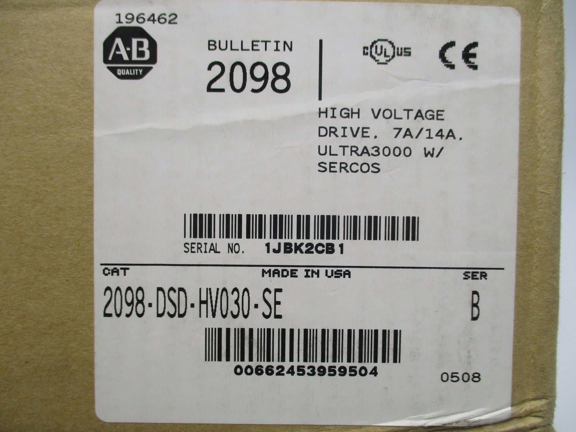 ALLEN BRADLEY 2098-DSD-HV030-SE SER. B F/W 1.52 NSMP