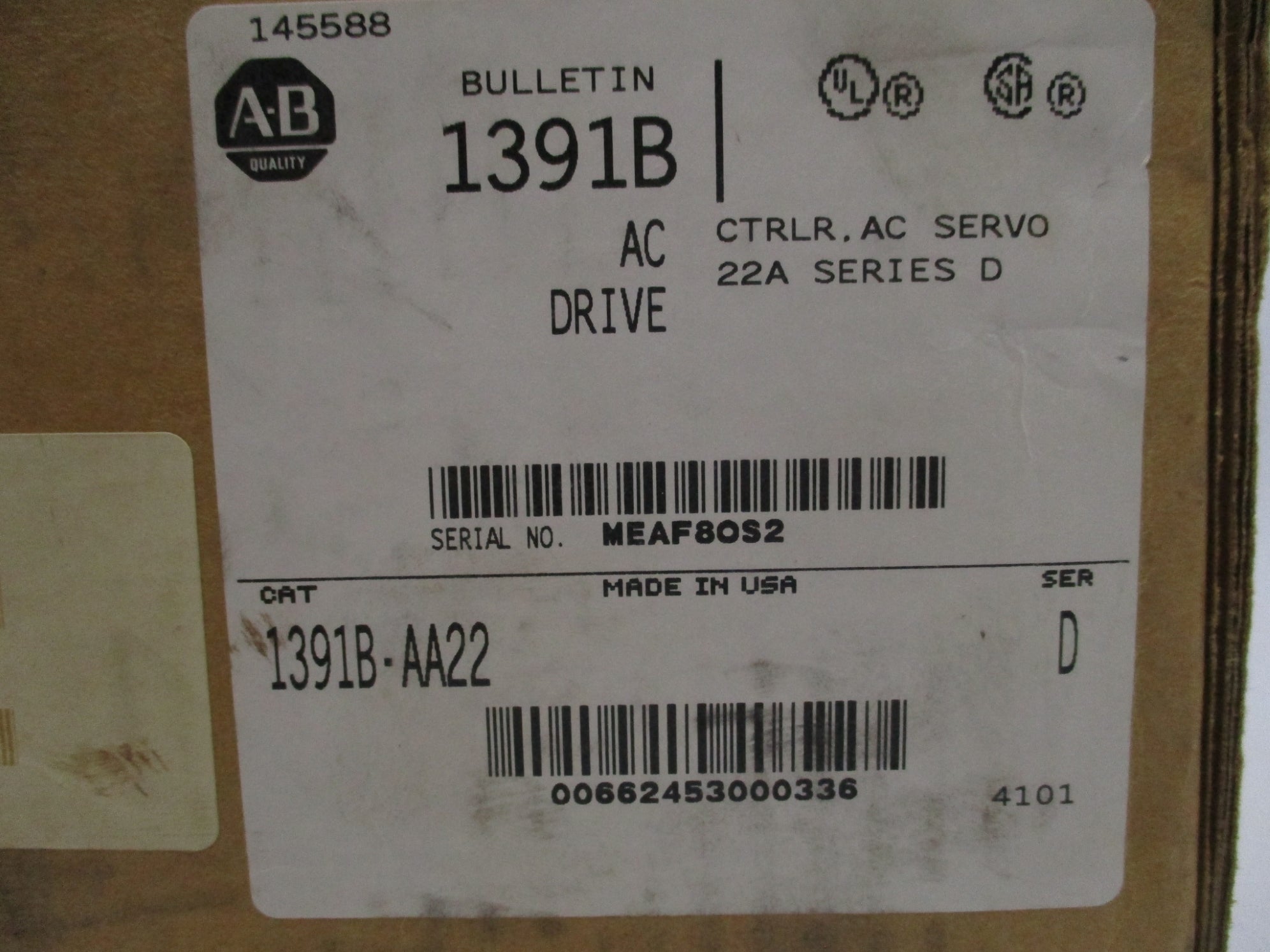 ALLEN BRADLEY 1391-AA22 SER. D (AS PICTURED) NSMP
