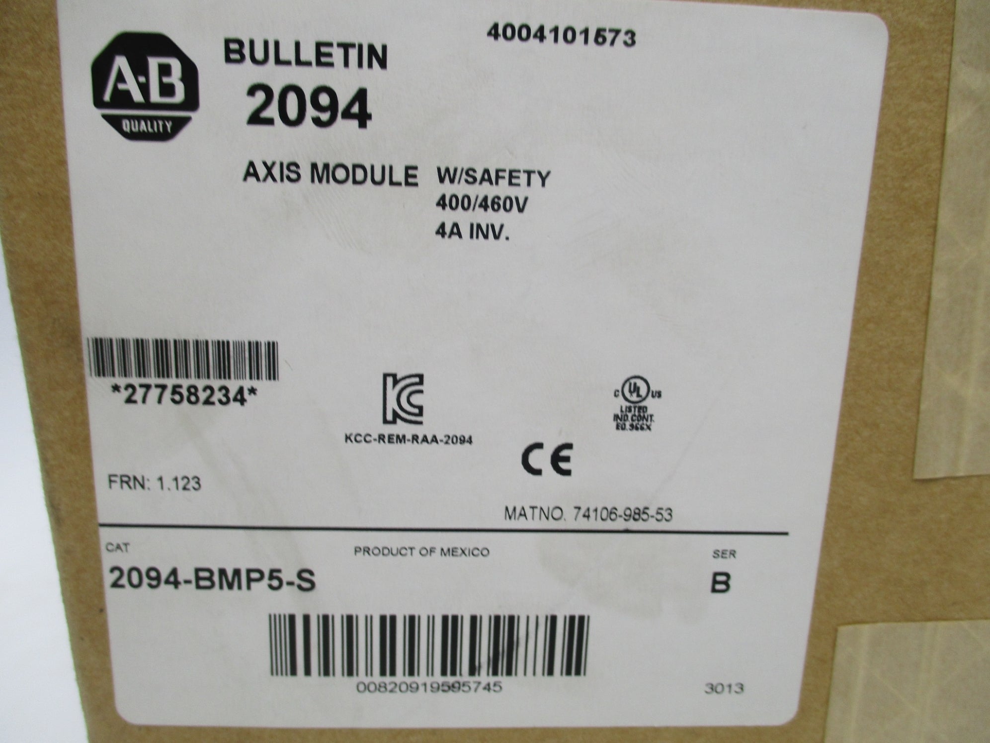 ALLEN BRADLEY 2094-BMP5-S SER. B F/W 1.123 NSFS