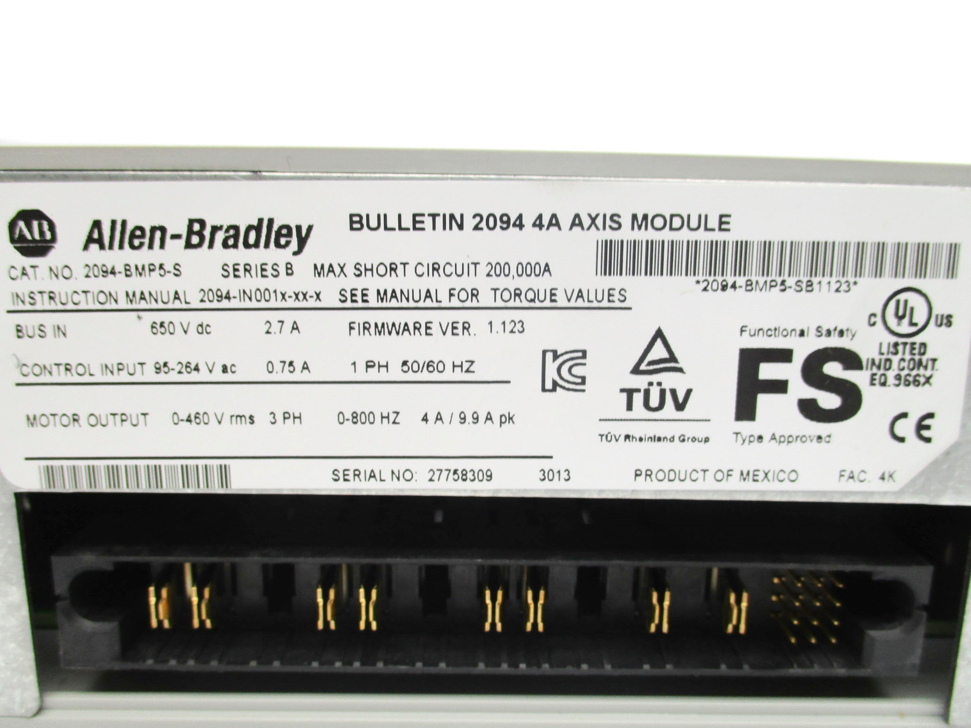 ALLEN BRADLEY 2094-BMP5-S SER. B F/W 1.123 NSMP