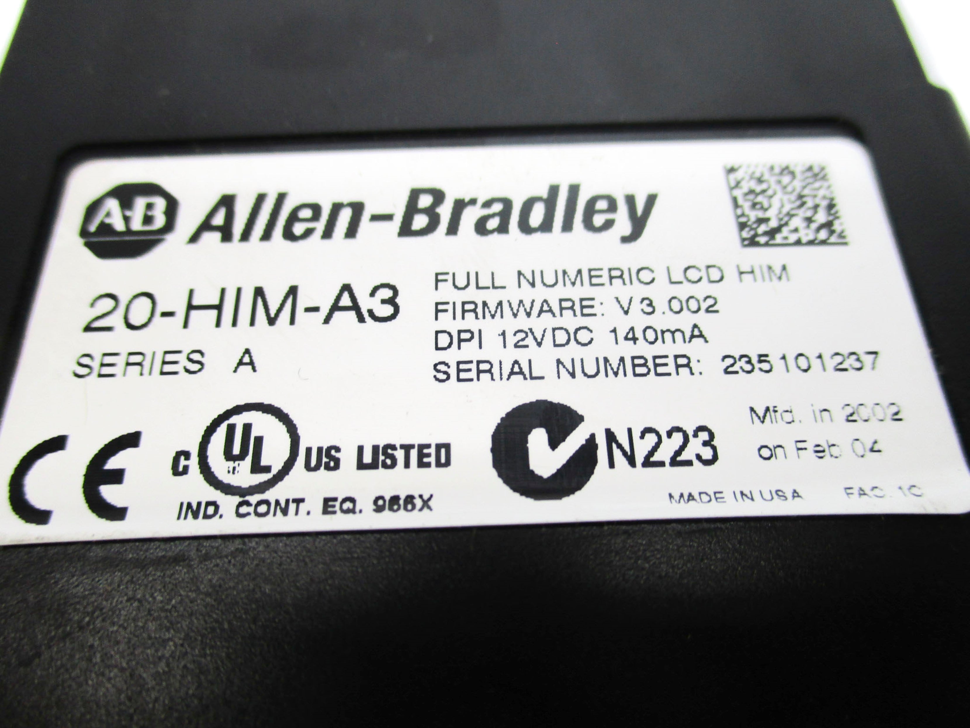 ALLEN BRADLEY 20-HIM-A3 SER. A F/W 3.002 (AS PICTURED) UNMP