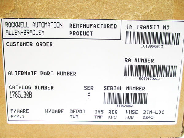 ALLEN BRADLEY 1785-L30B SER. A F/W P.1 REMAN