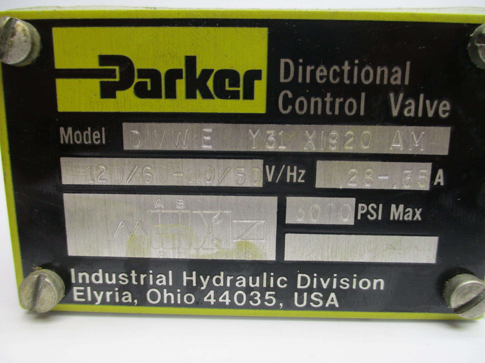 PARKER DIVWIEY31X1920AM 110/120V 3000PSI NSMP