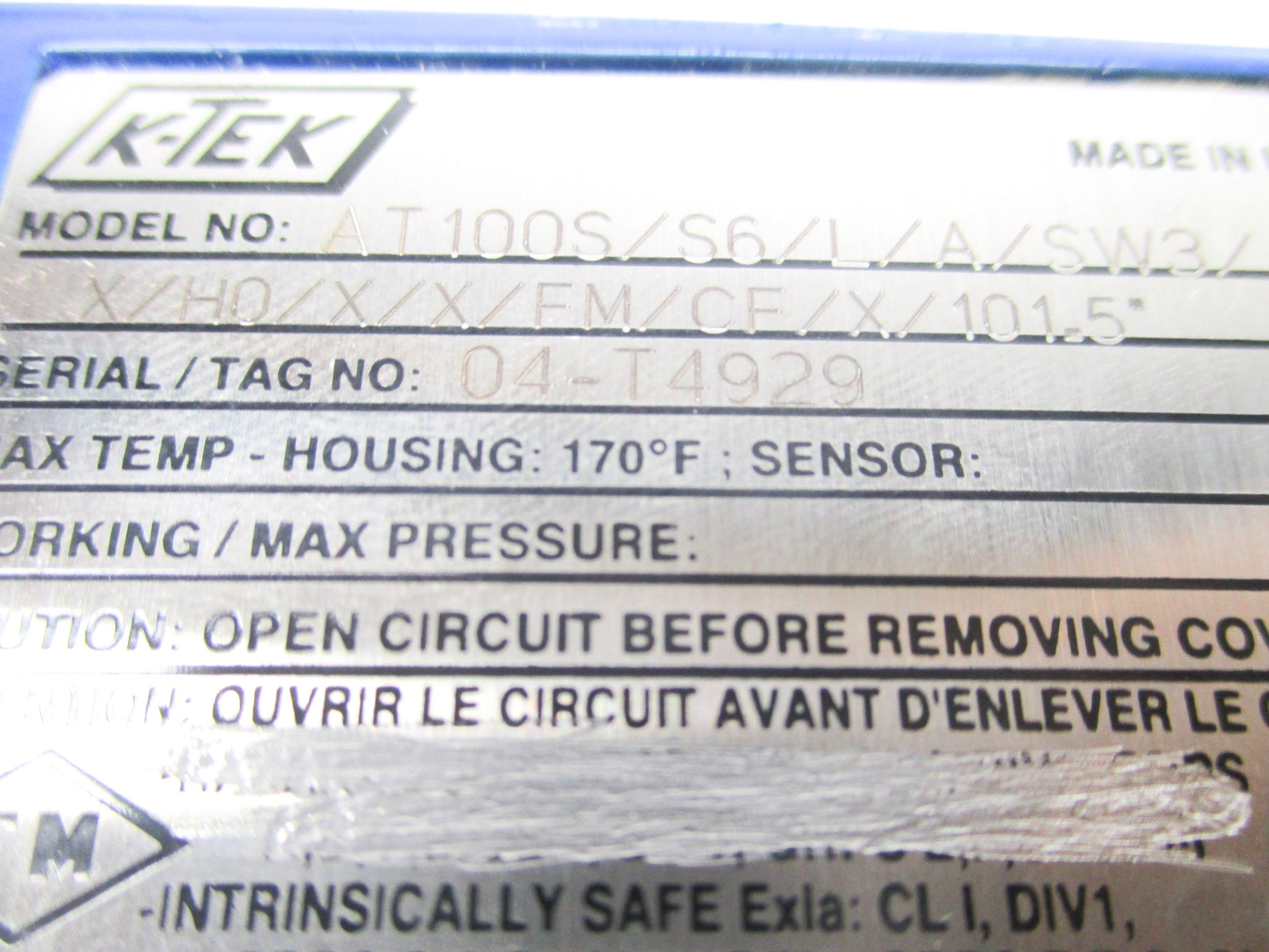 K-TEK AT100S/S6/L/A/SW3/X/H0/X/X/FM/CF/X/101.5" NSNP