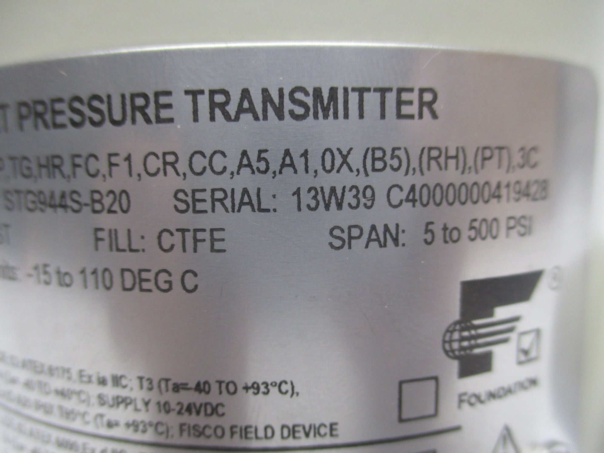 HONEYWELL YSTG944-(J2A)-00000-FF,W3,TP,TG,HR,FC,F1 NSMP