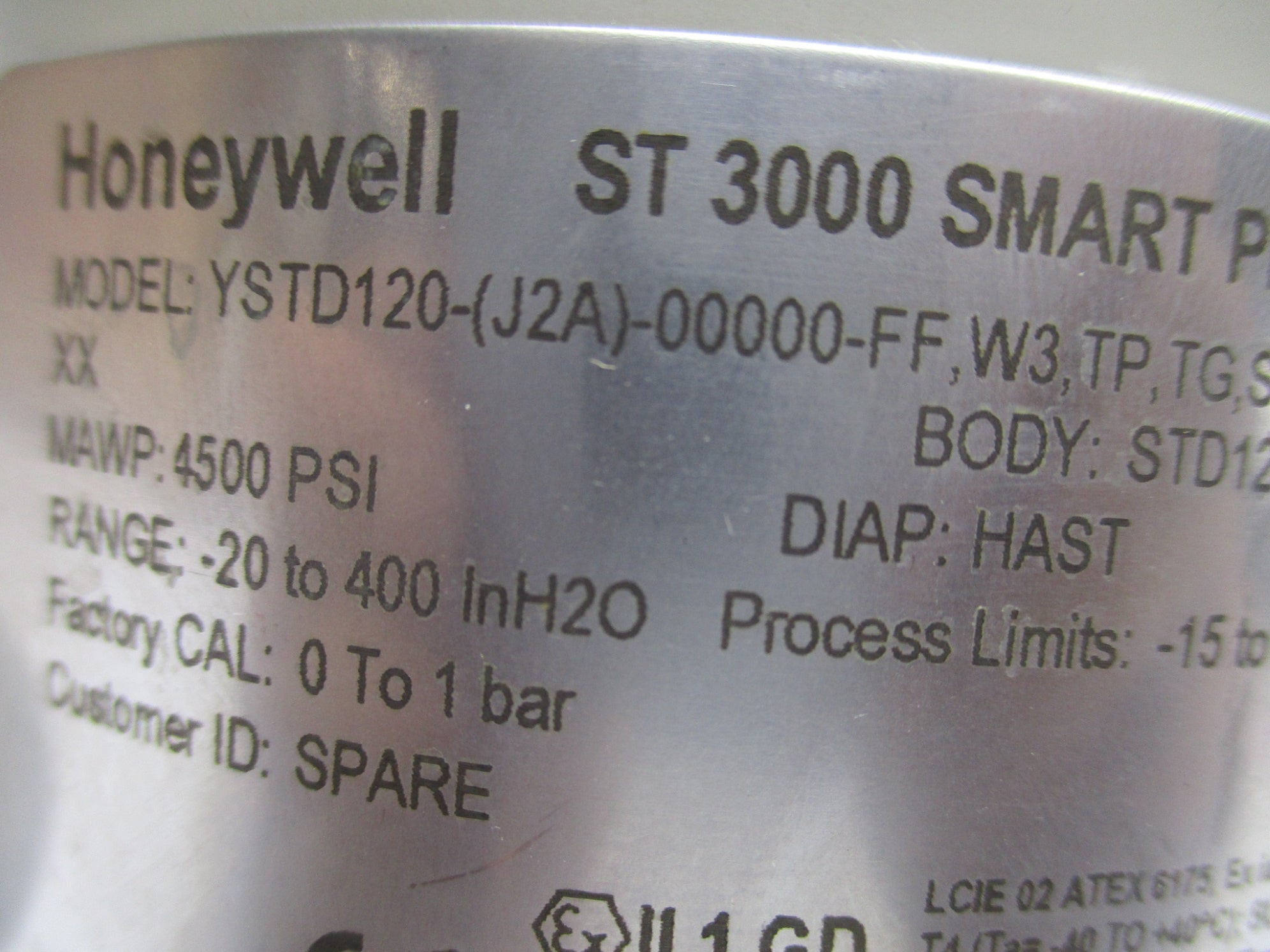 HONEYWELL YSTD120-(J2A)-00000-FF,W3,TP,TG,SS NSMP