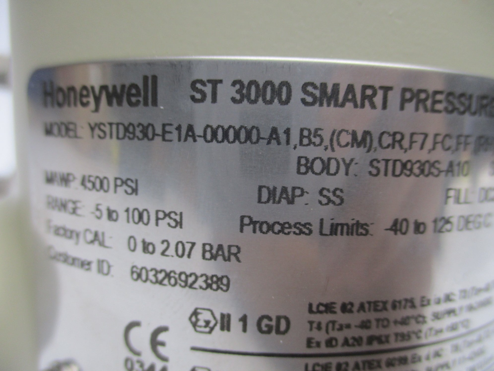HONEYWELL YSTD930-E1A-00000-A1,B5,(CM),CR,F7,FC,FF,(RH),TG,W2,3H-XXXX NSMP