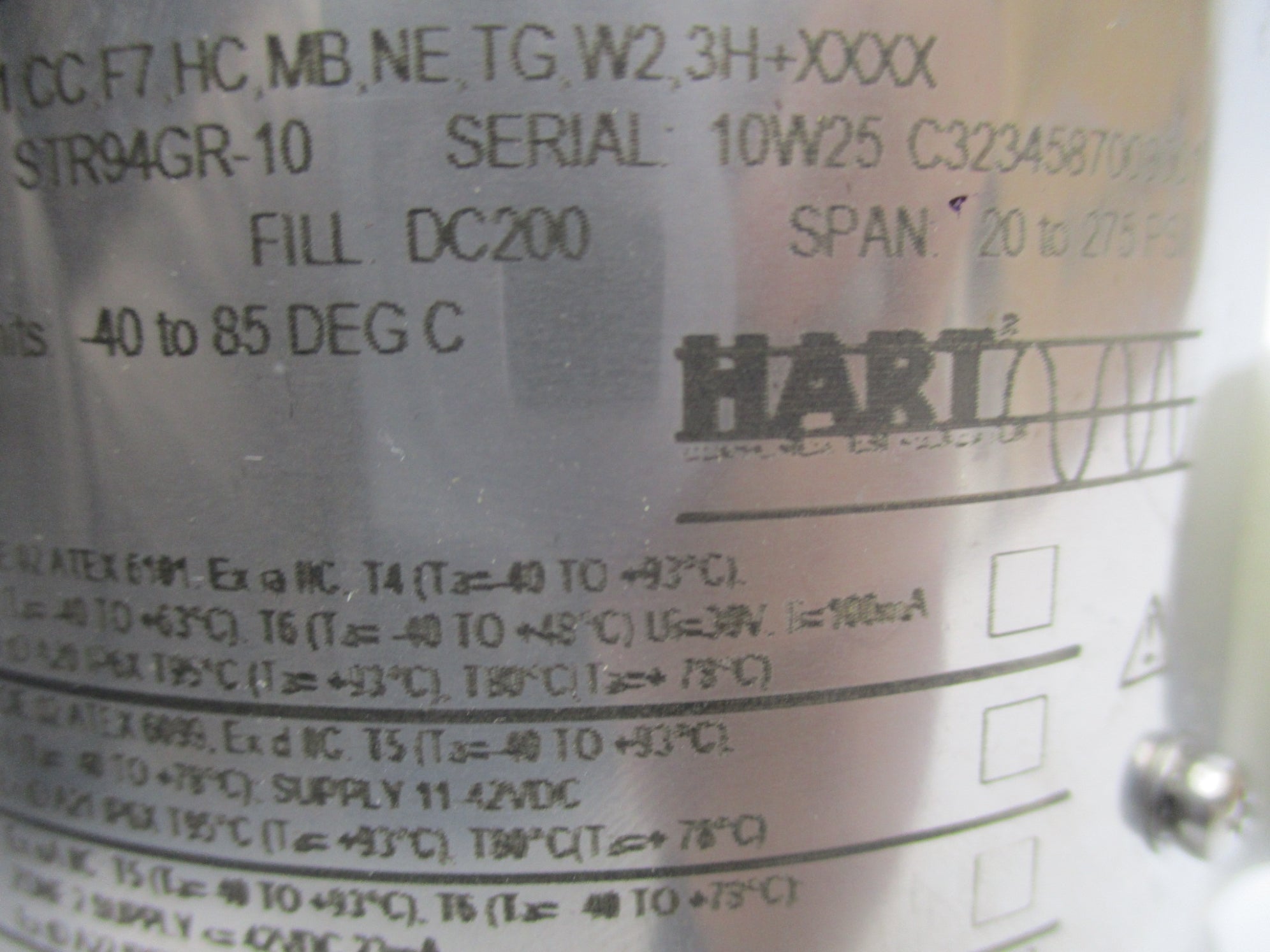 HONEYWELL STR94G-11A-1K0AFAAA21A0-A1,CC,F7,HC,MB,NE,TG,W2,3H-XXXX NSMP