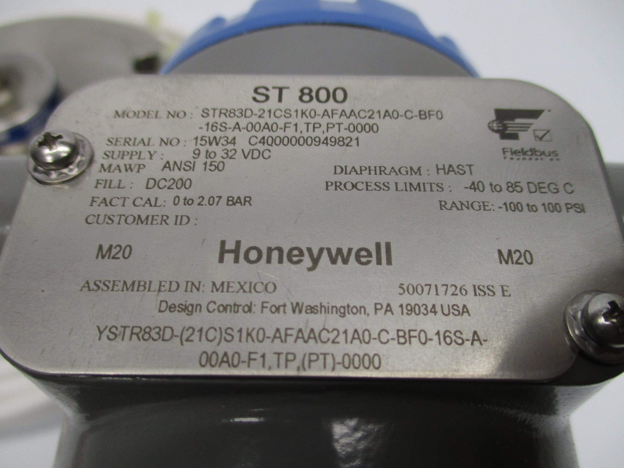 HONEYWELL YSTR83D-(21C)S1K0-AFAAC21A0-C-BF0-16S-A-00A0-F1,TP,(PT)-0000 NSNP