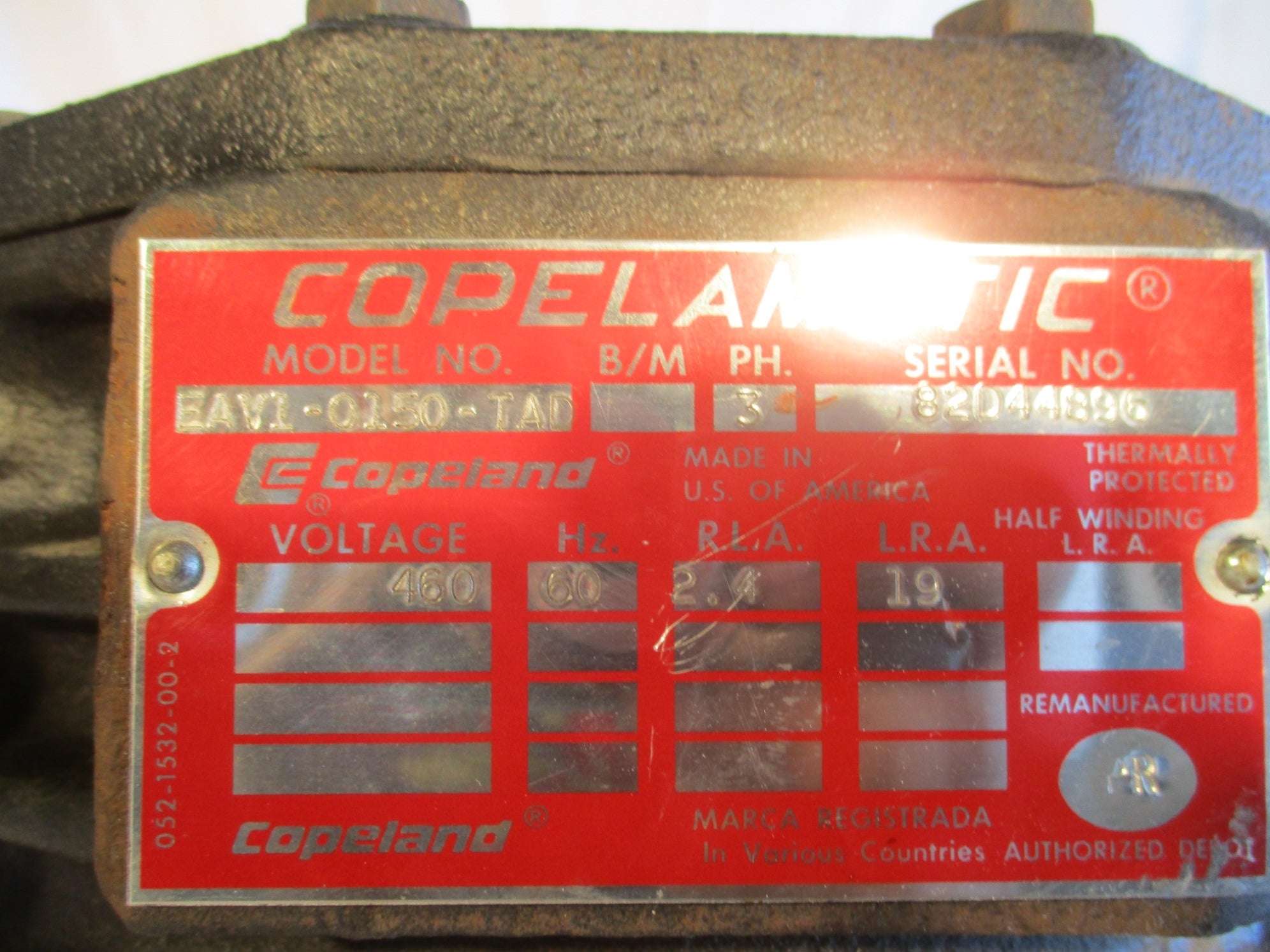 COPELAMETIC EAV1-0150-TAD UNMP