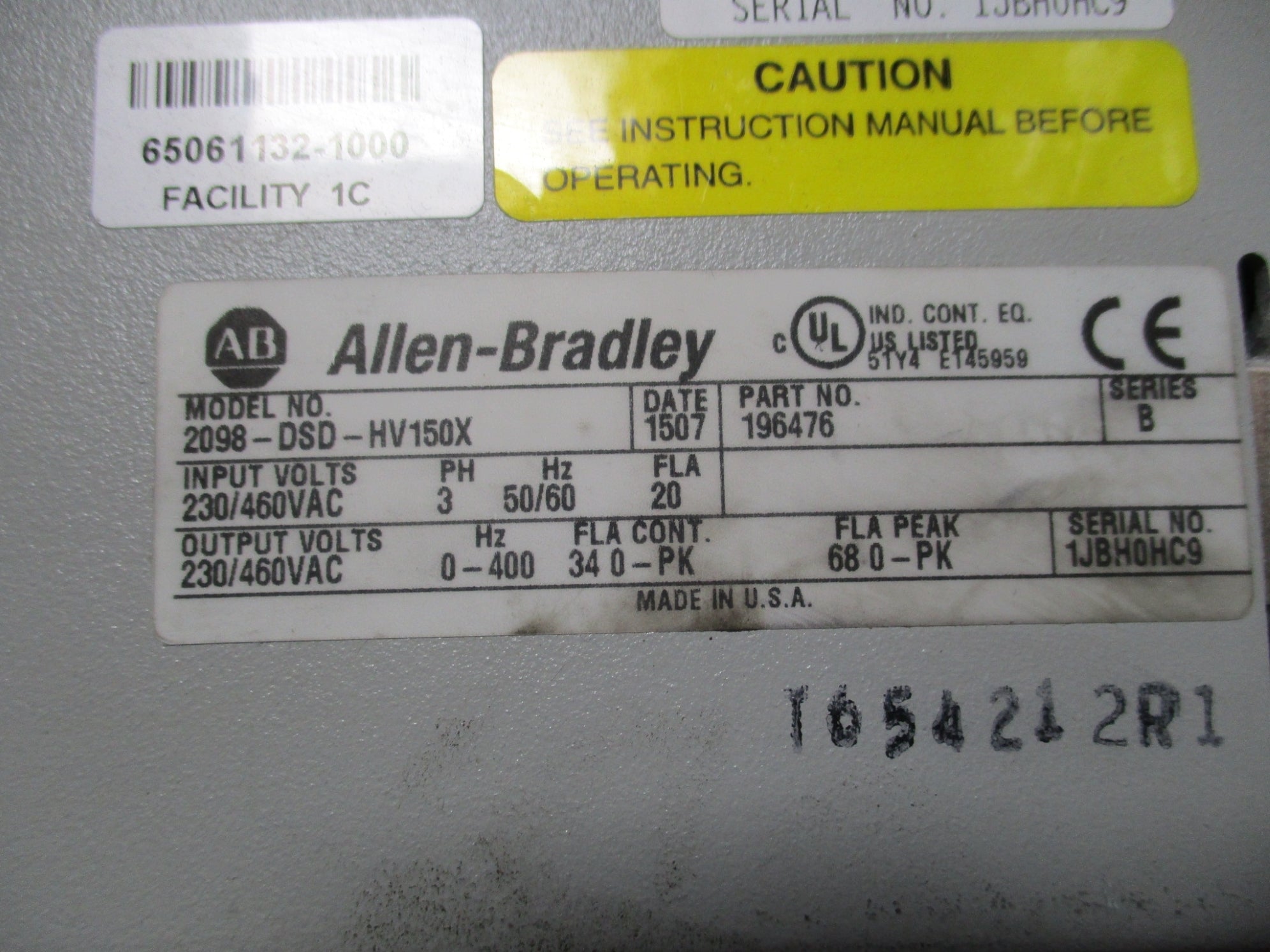 ALLEN BRADLEY 2098-DSD-HV150X SER. B UNMP