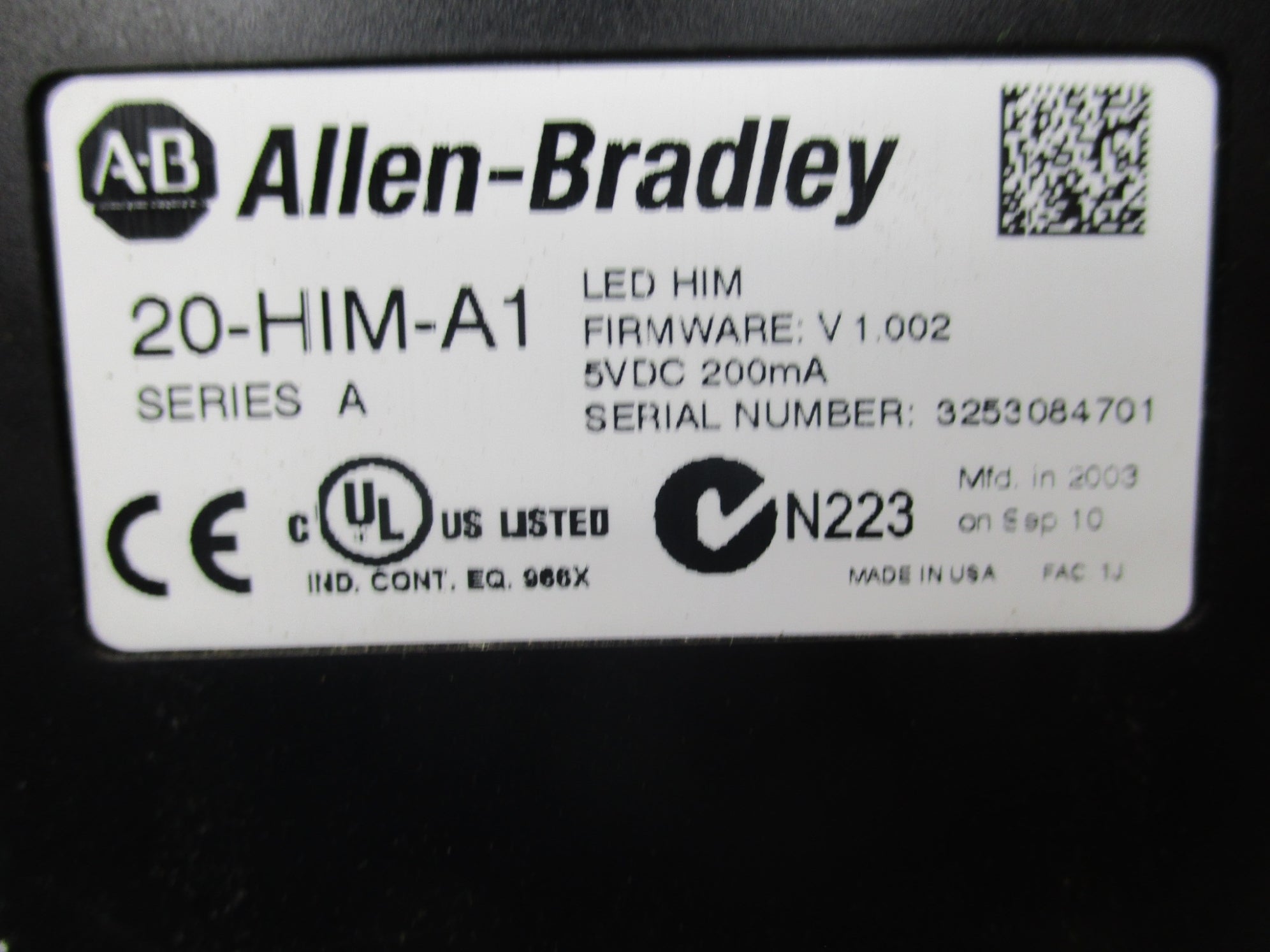 ALLEN  BRADLEY 20AD022A0AYNANNN SER. A F/W 2.005 UNMP