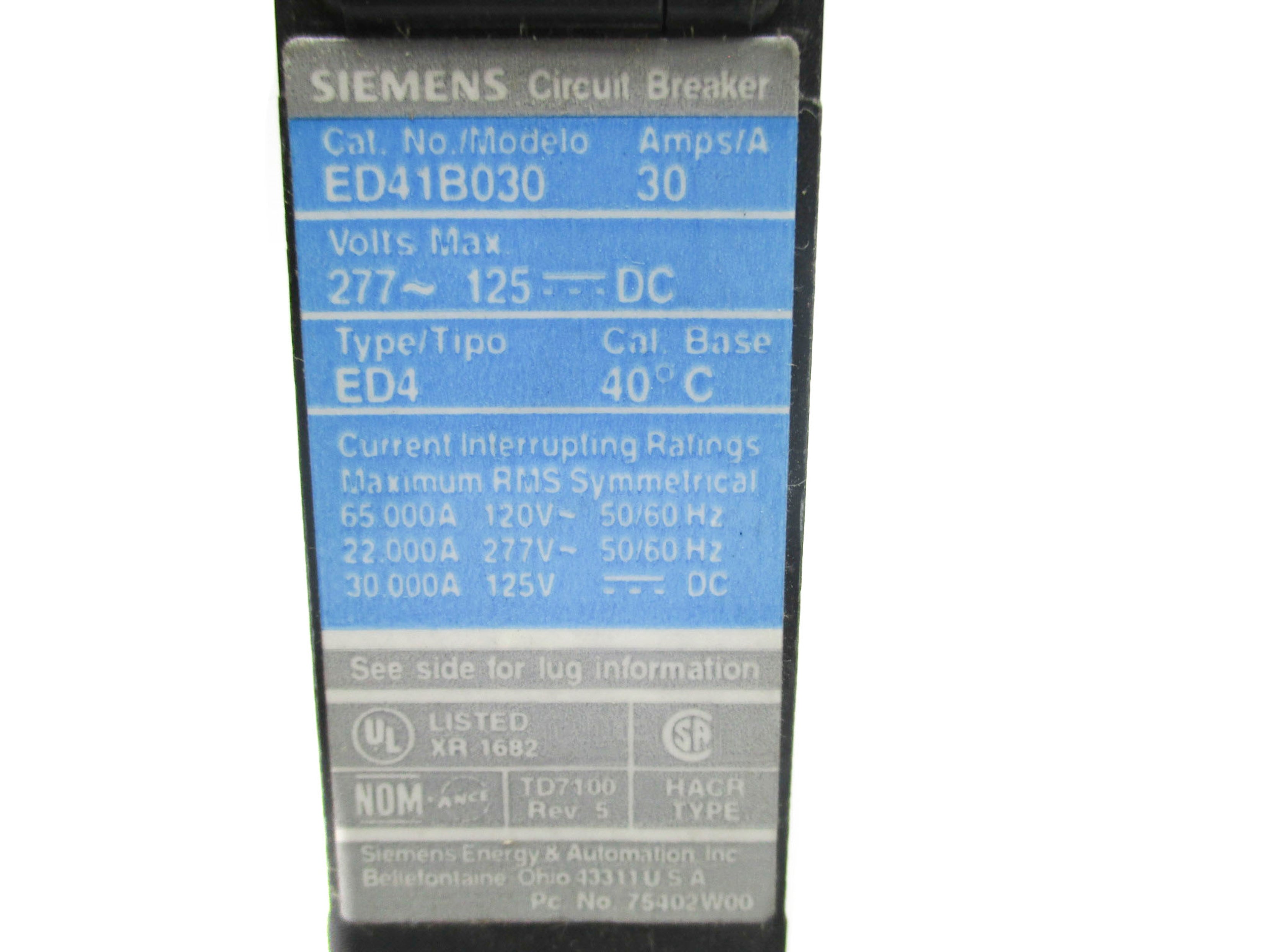 SIEMENS ED41B030 30A 277-125VDC (PKG OF 3) NSMP