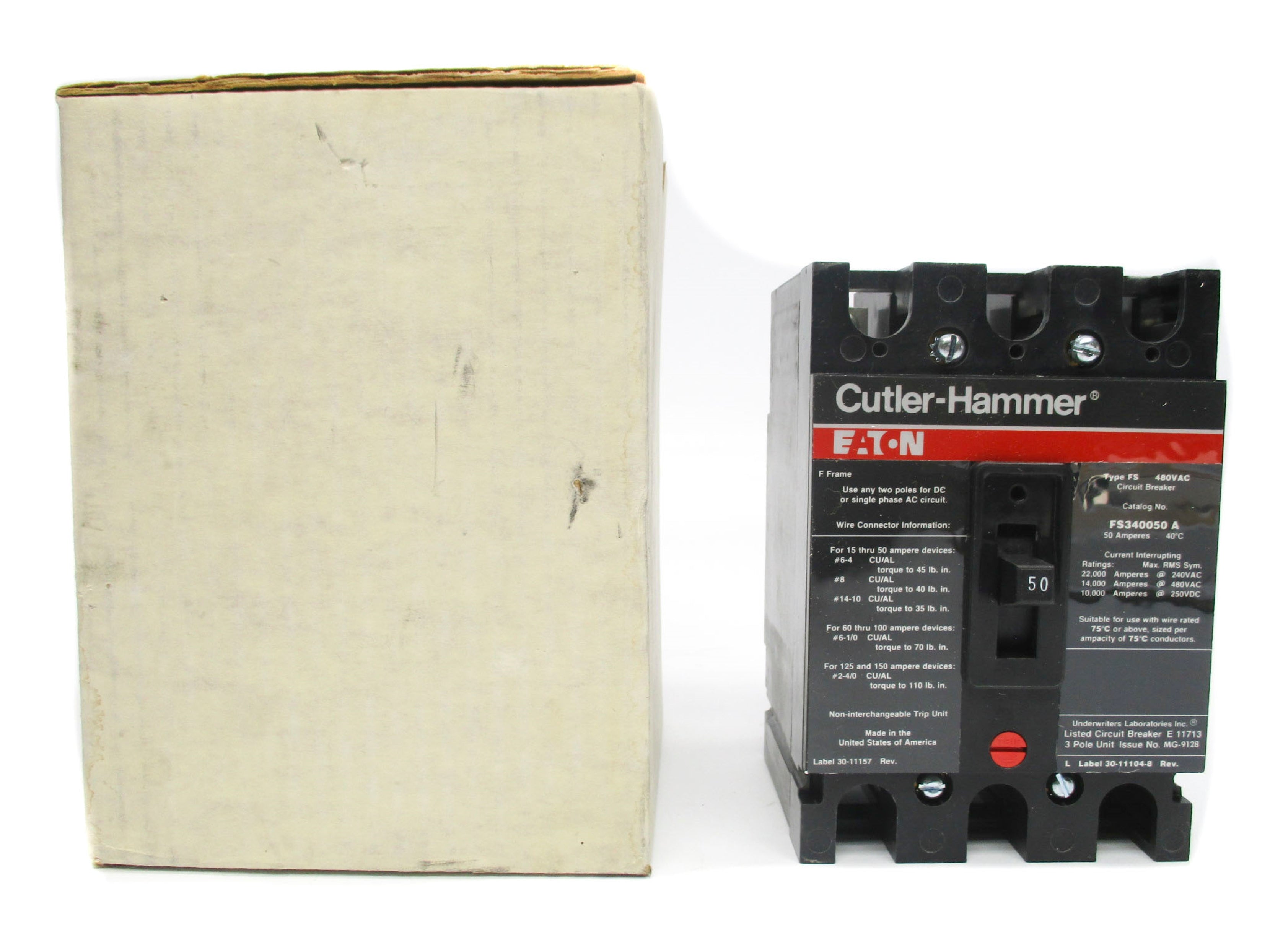 CUTLER HAMMER FS340050A 50A 480VAC NSMP