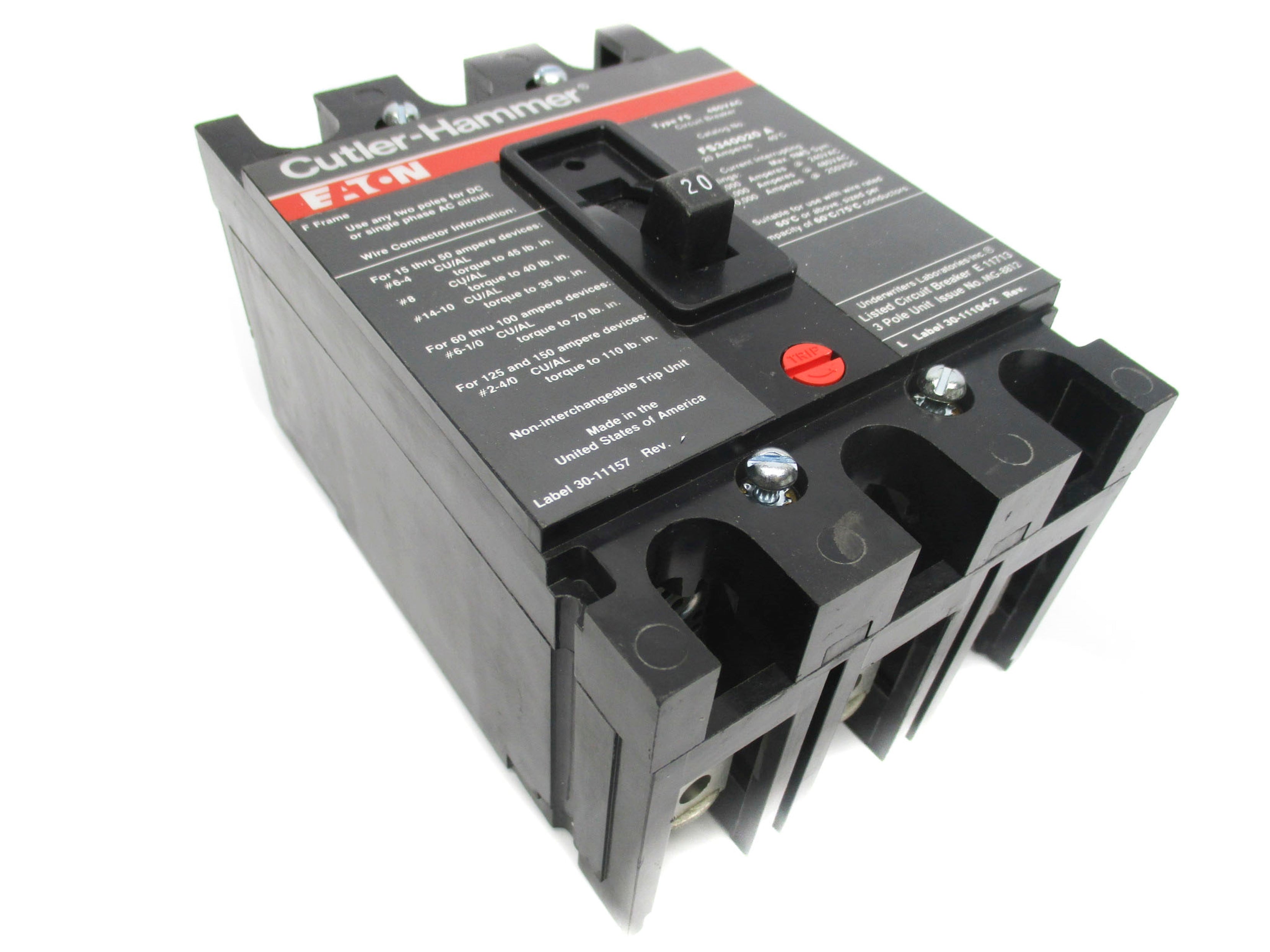 CUTLER HAMMER FS340020A 20A 480VAC UNMP