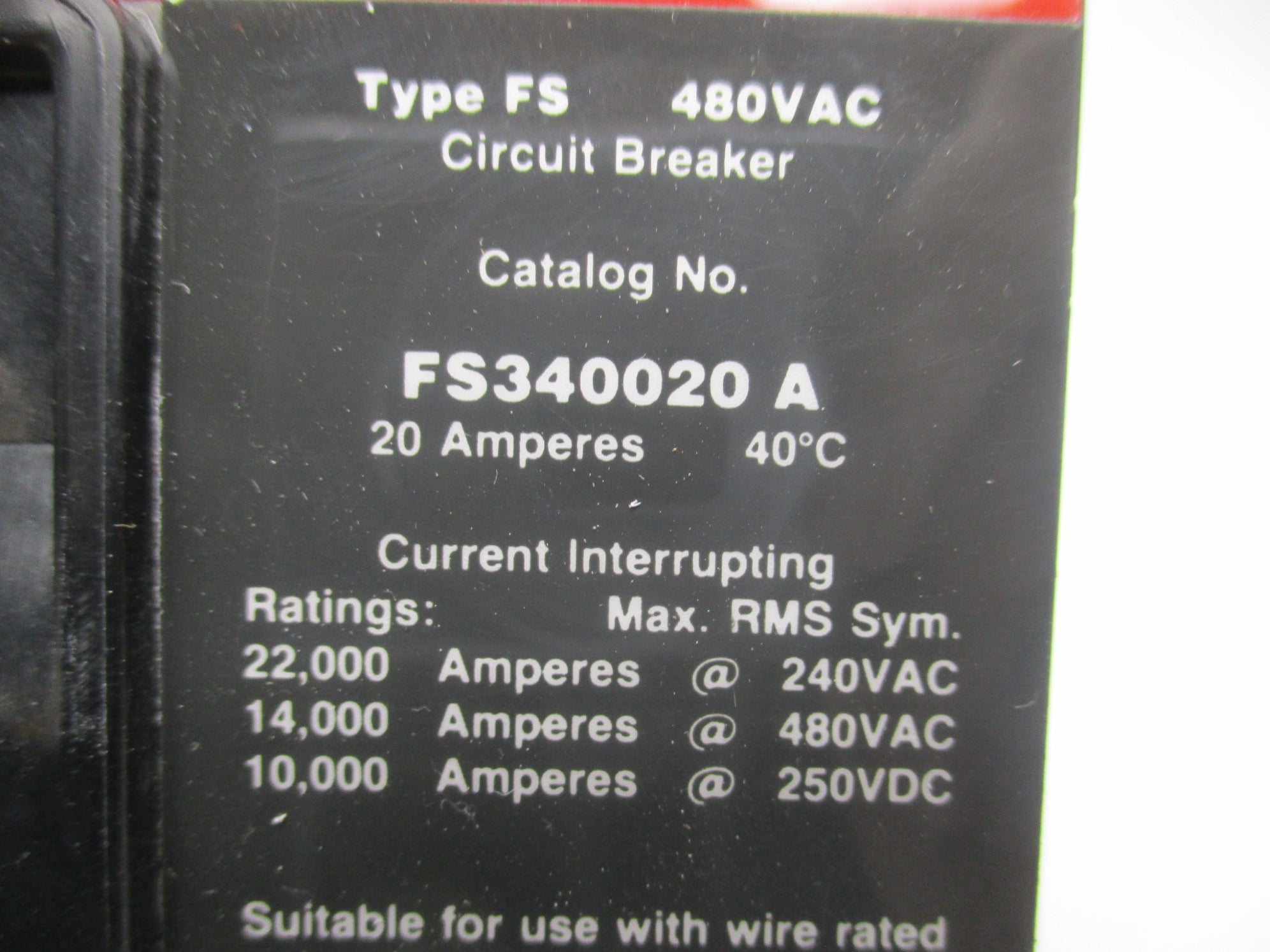 CUTLER HAMMER FS340020A 20A 480VAC UNMP