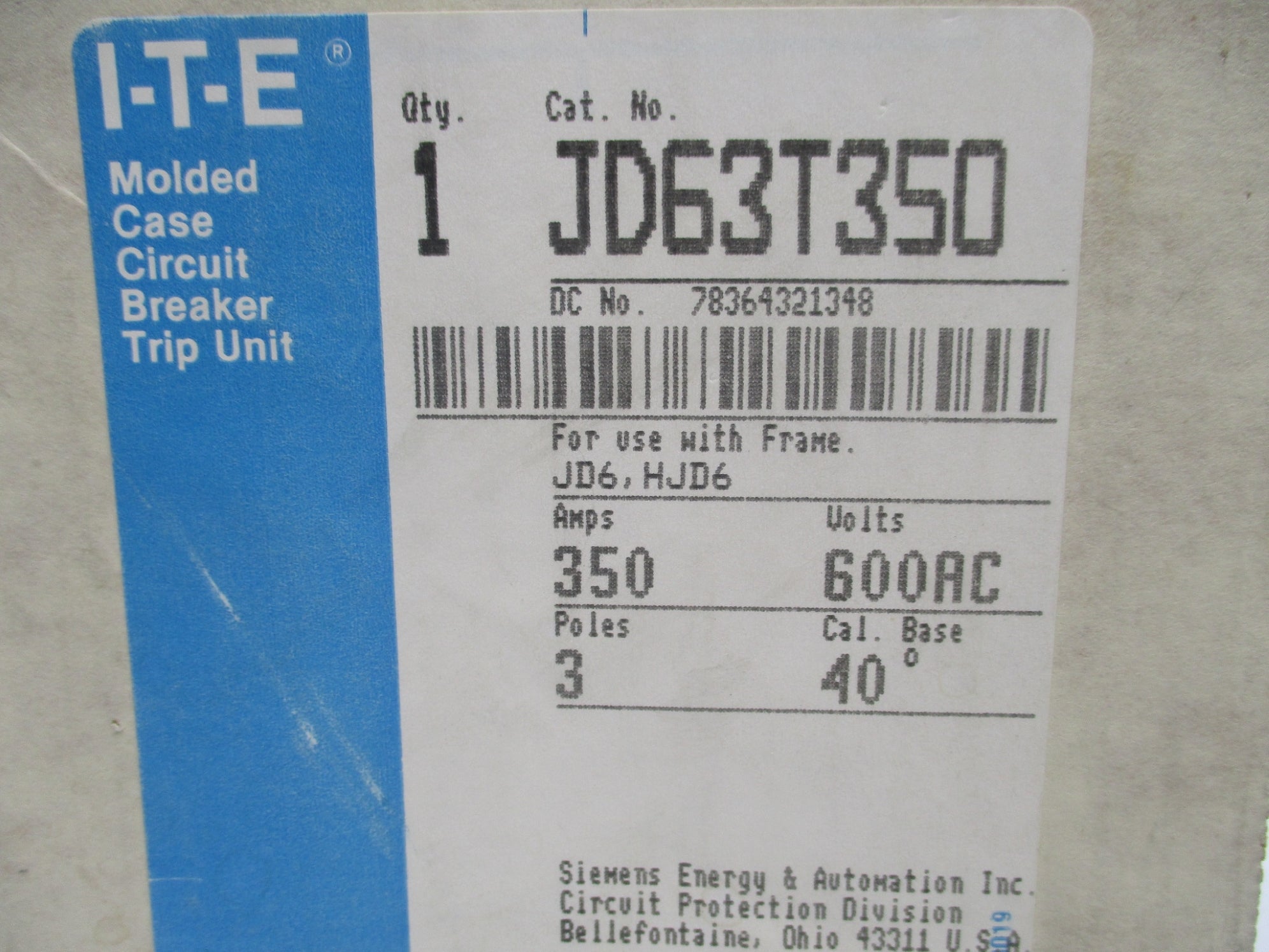 SIEMENS JD63T350 NSMP