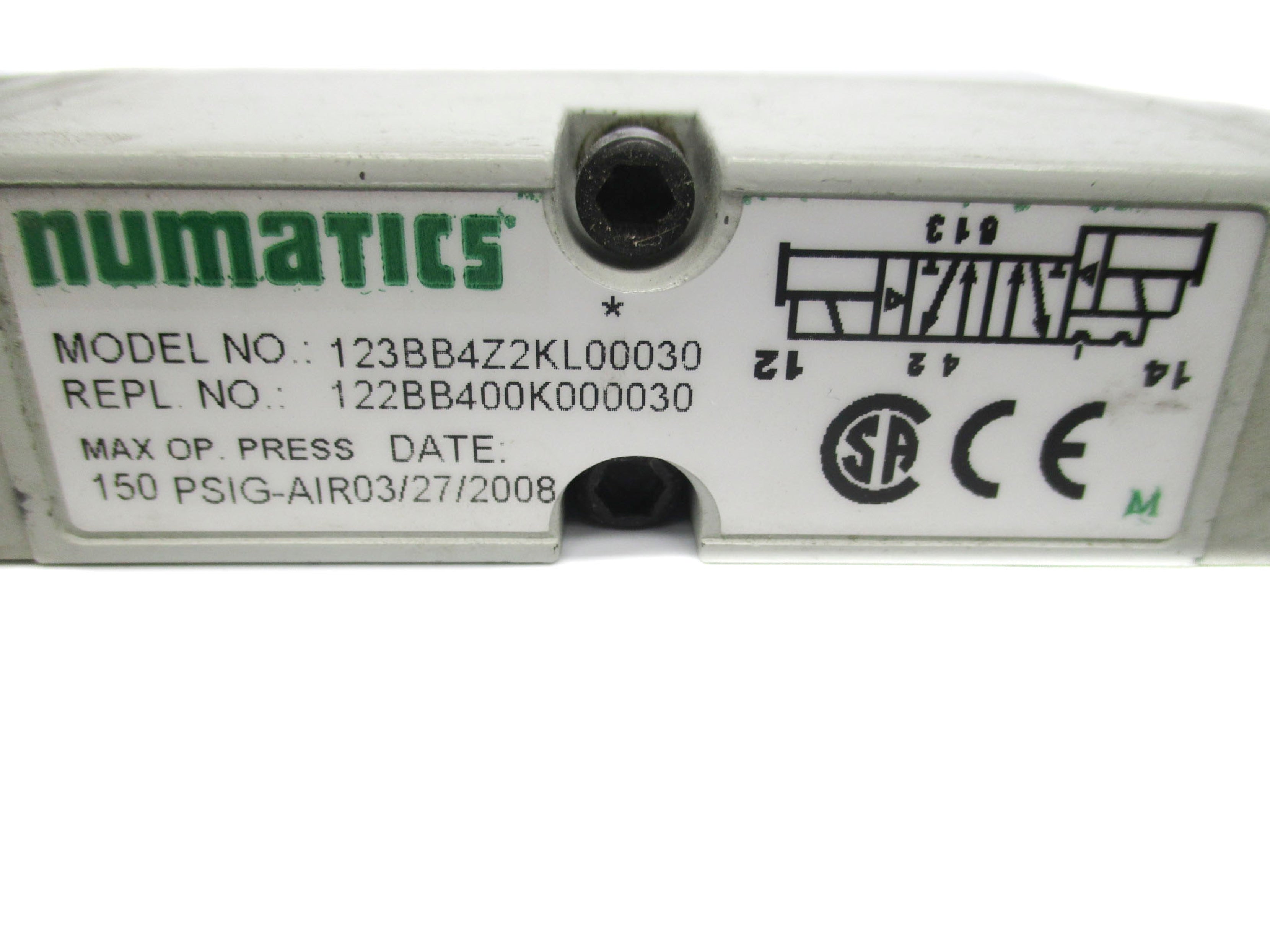 NUMATIC 123BB4Z2KL00030 110-120V/50-60HZ 150PSIG UNMP