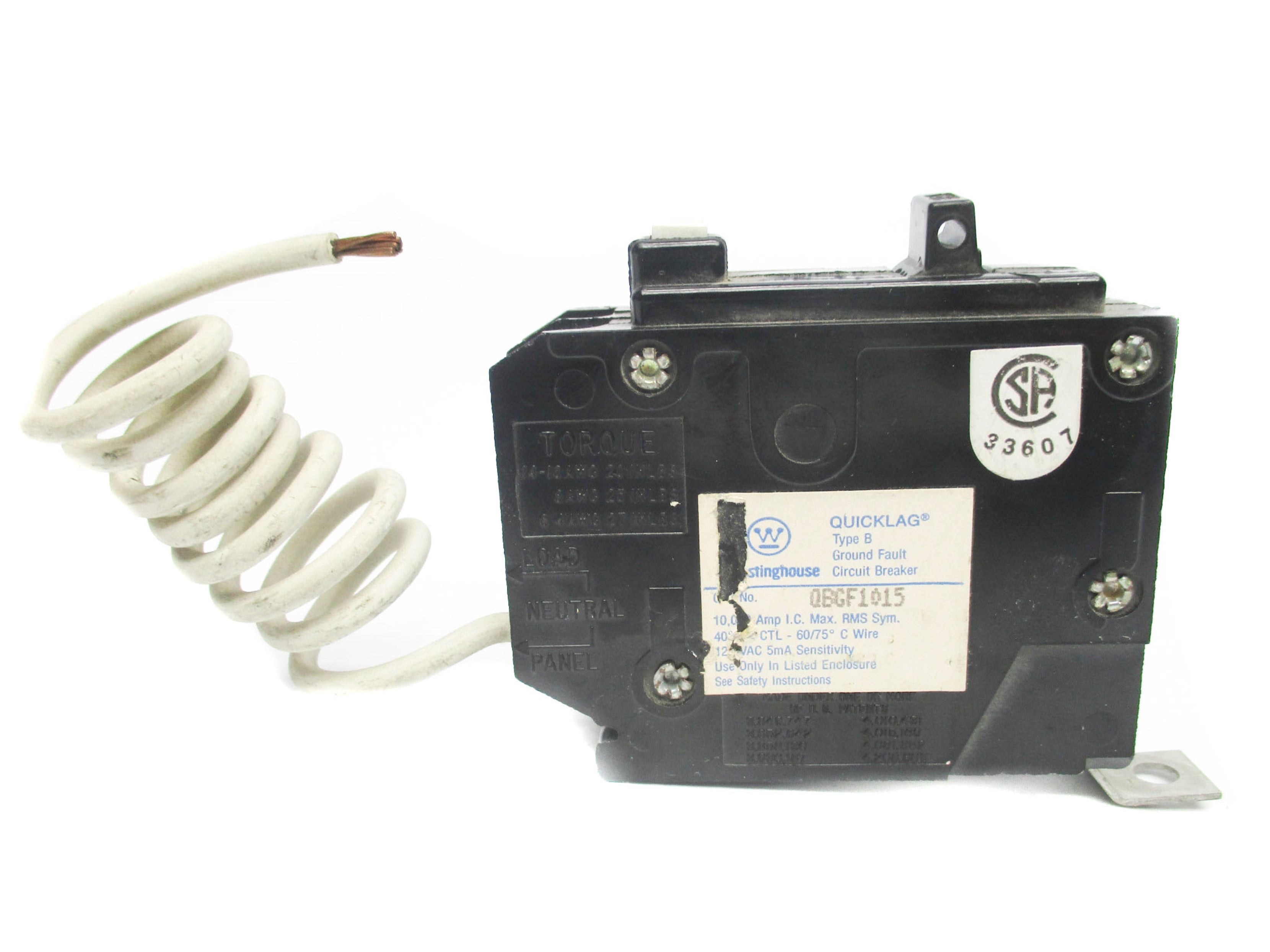 WESTINGHOUSE QBGF1015 15A 120VAC (AS PICTURED) UNMP
