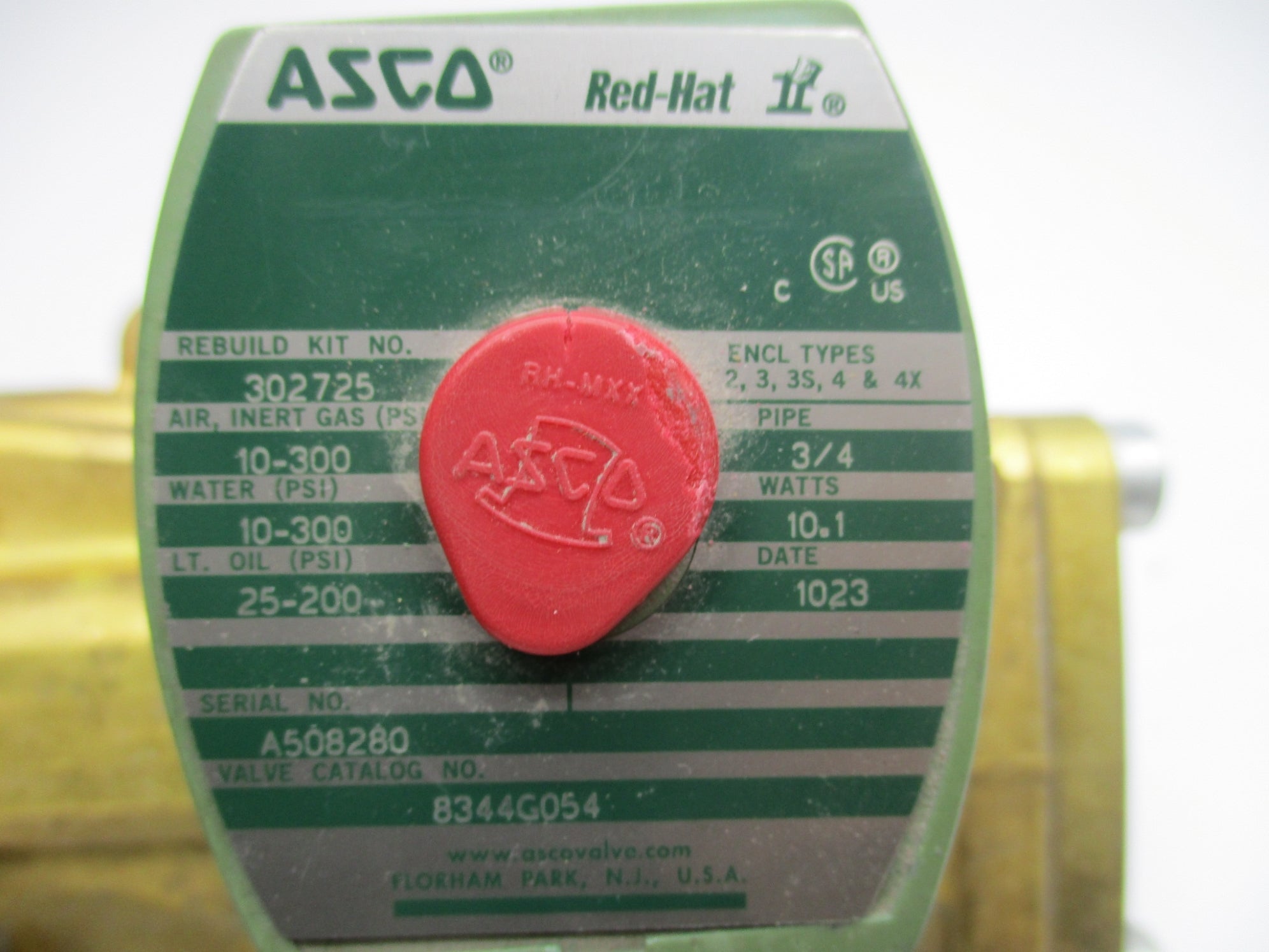 ASCO 8344G054 110/120V 10-300PSI 3/4" NSNP