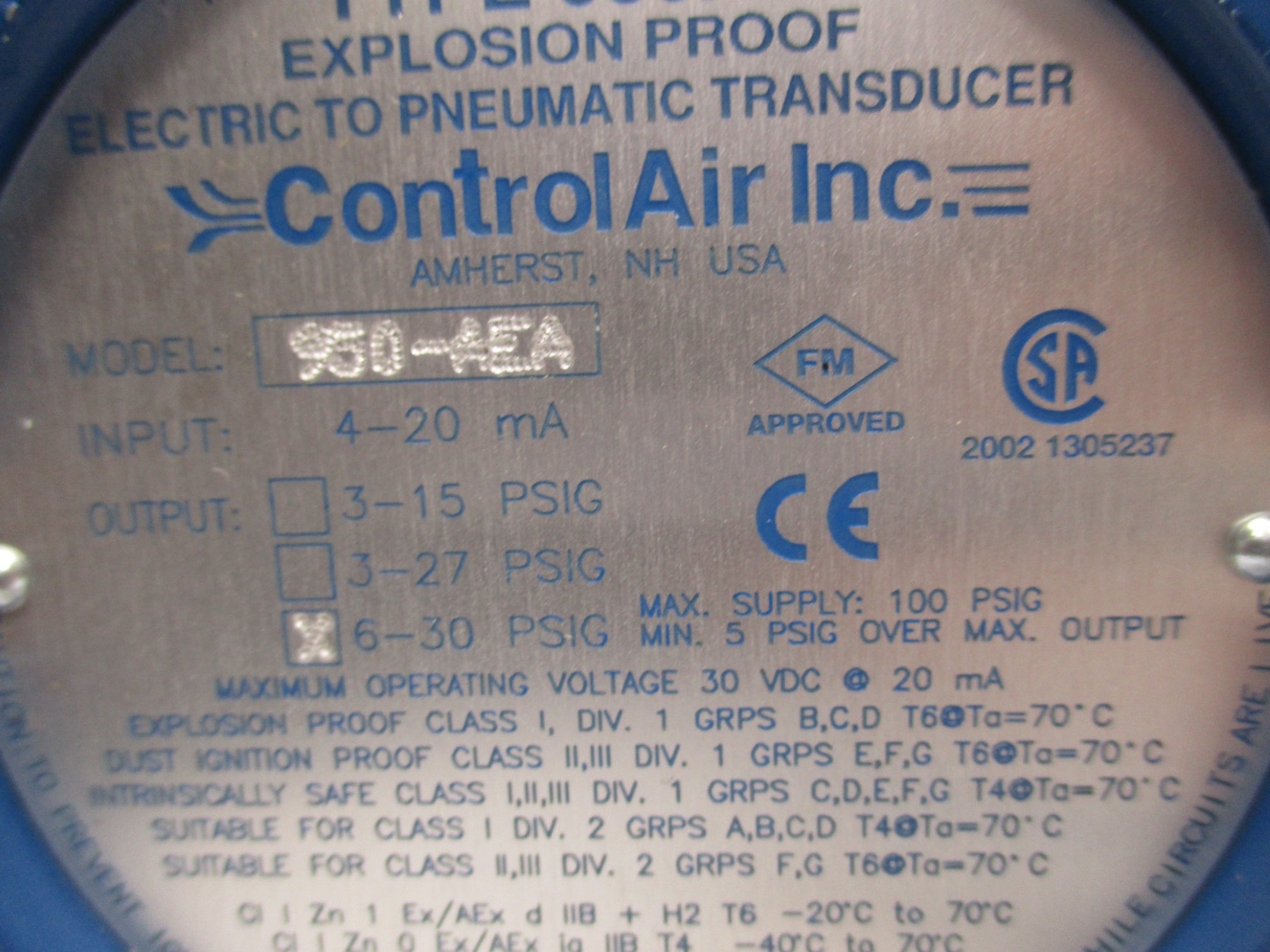 CONTROL AIR 950-AEA NSNP