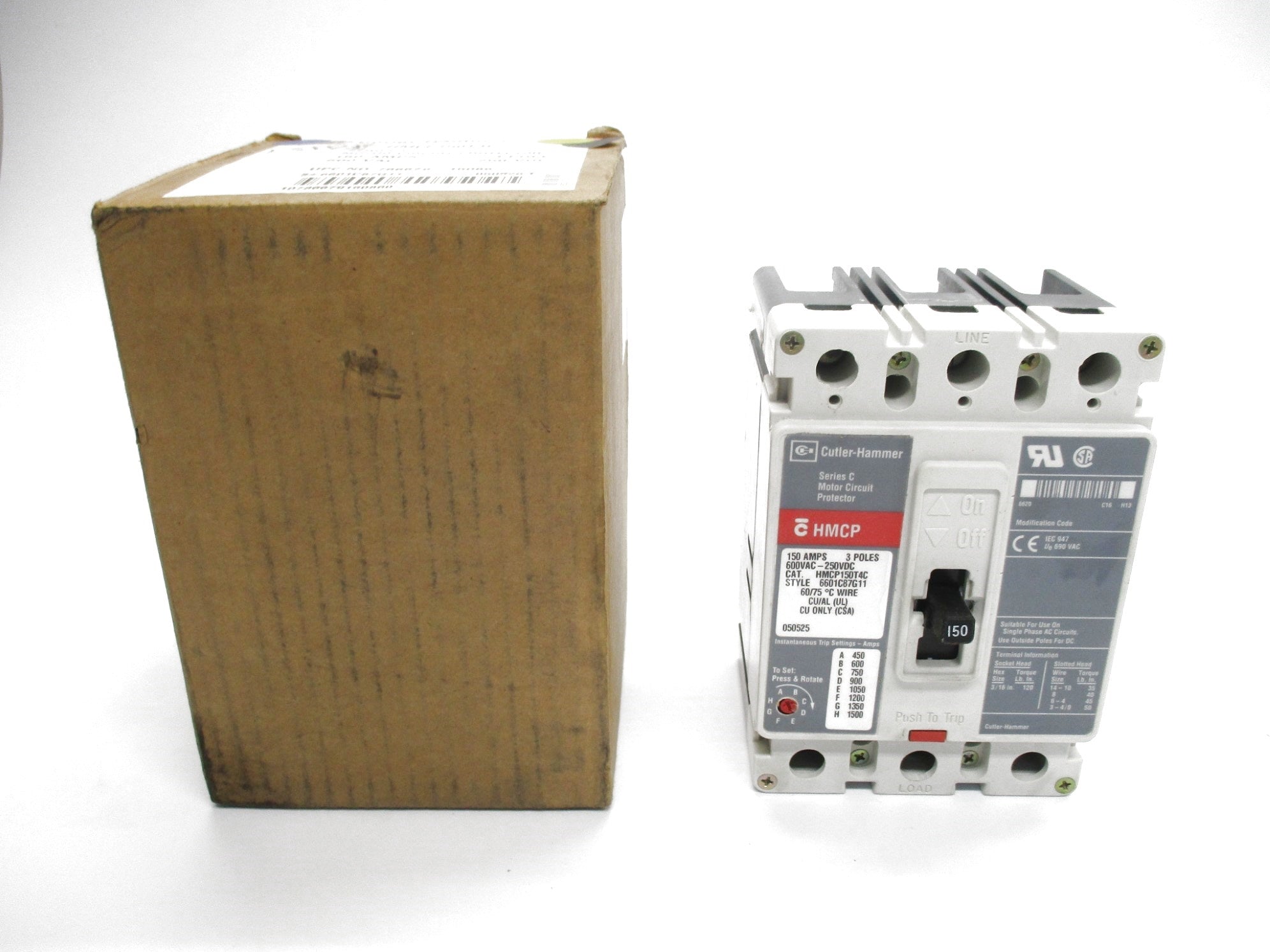 CUTLER HAMMER HMCP150T4C SER. C 600VAC 150A (GREY) NSMP