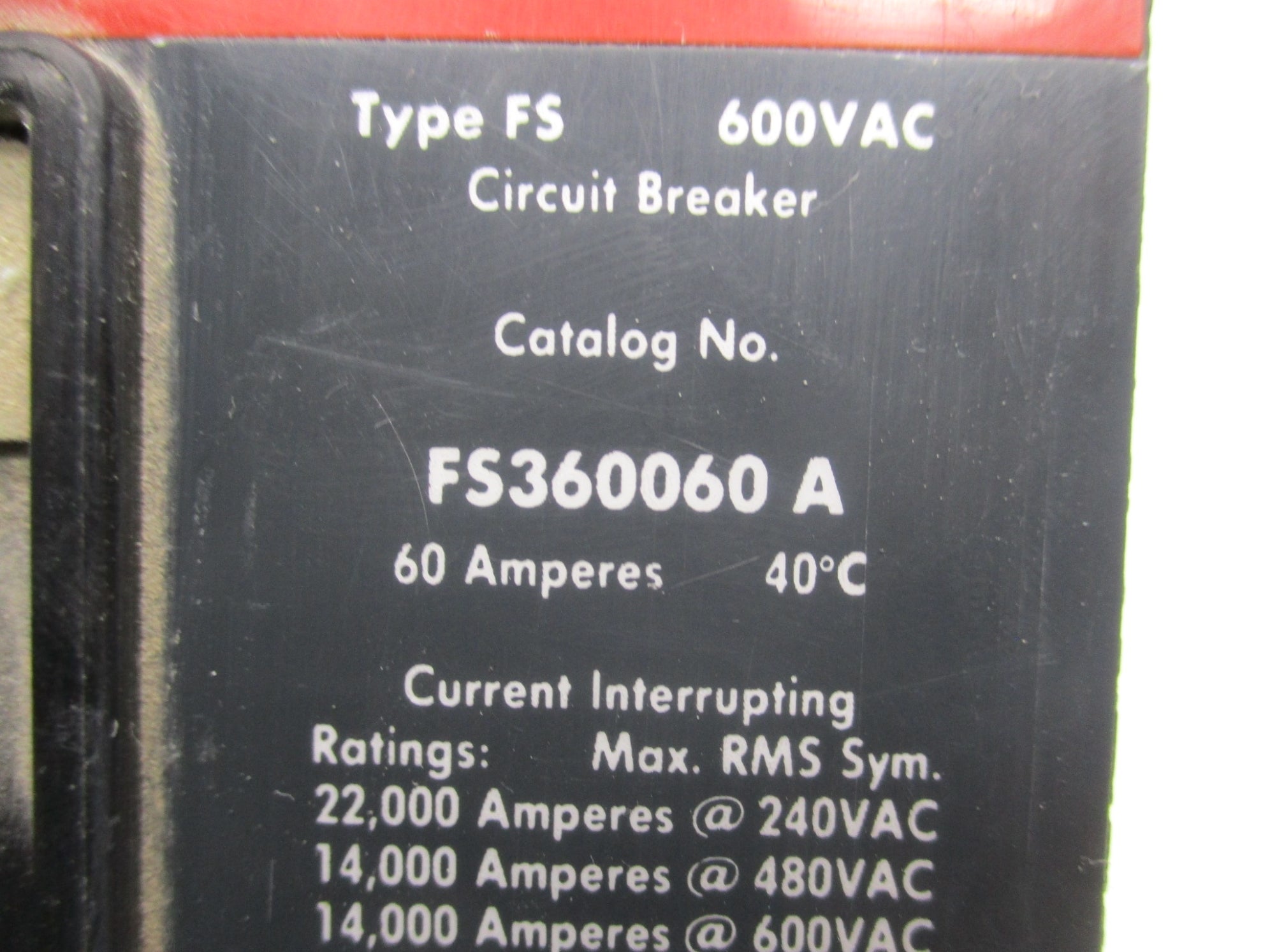 CUTLER HAMMER FS360060A 60A 600VAC UNMP