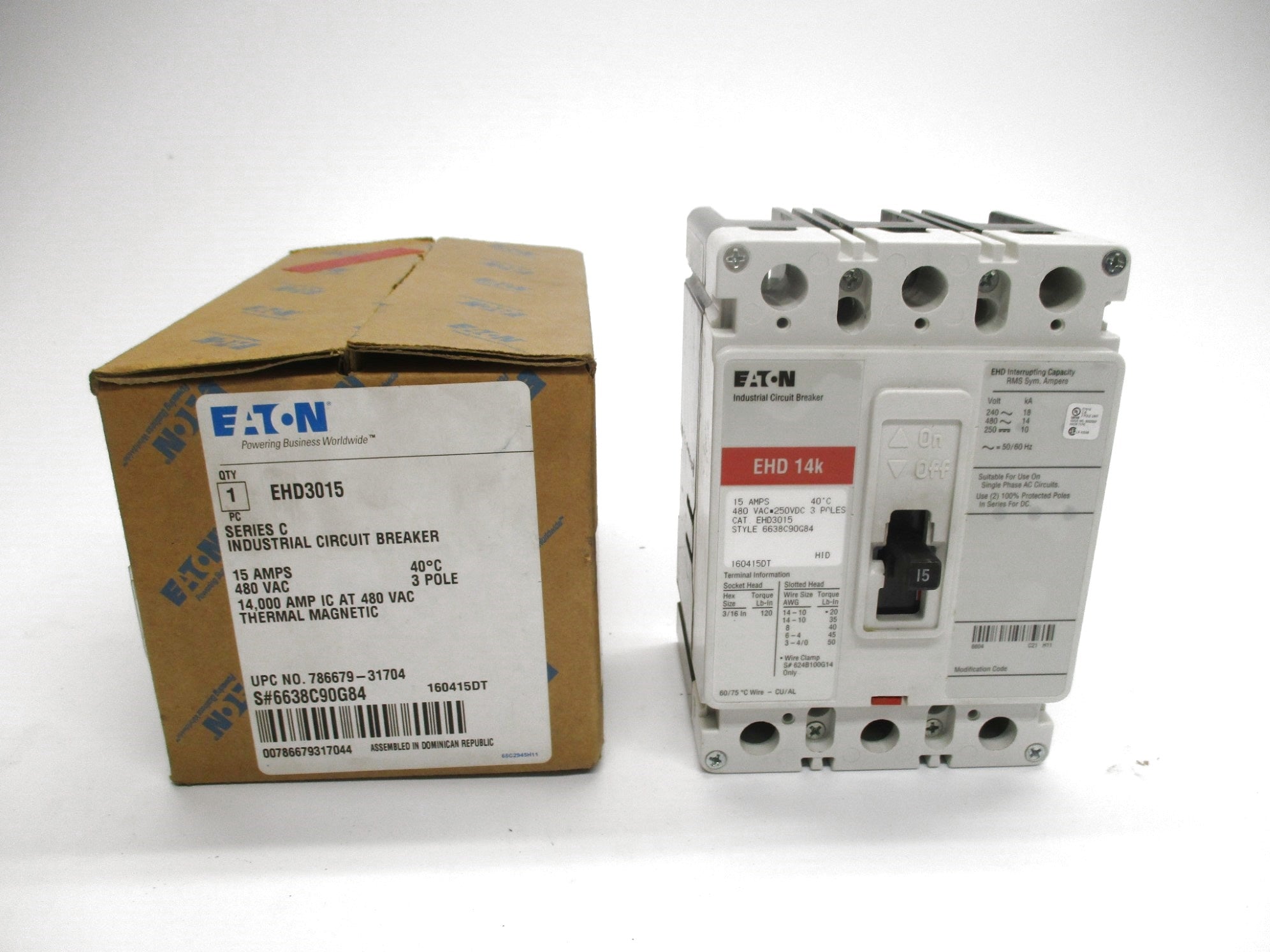 EATON EHD3015 SER. C 15A 480VAC NSMP