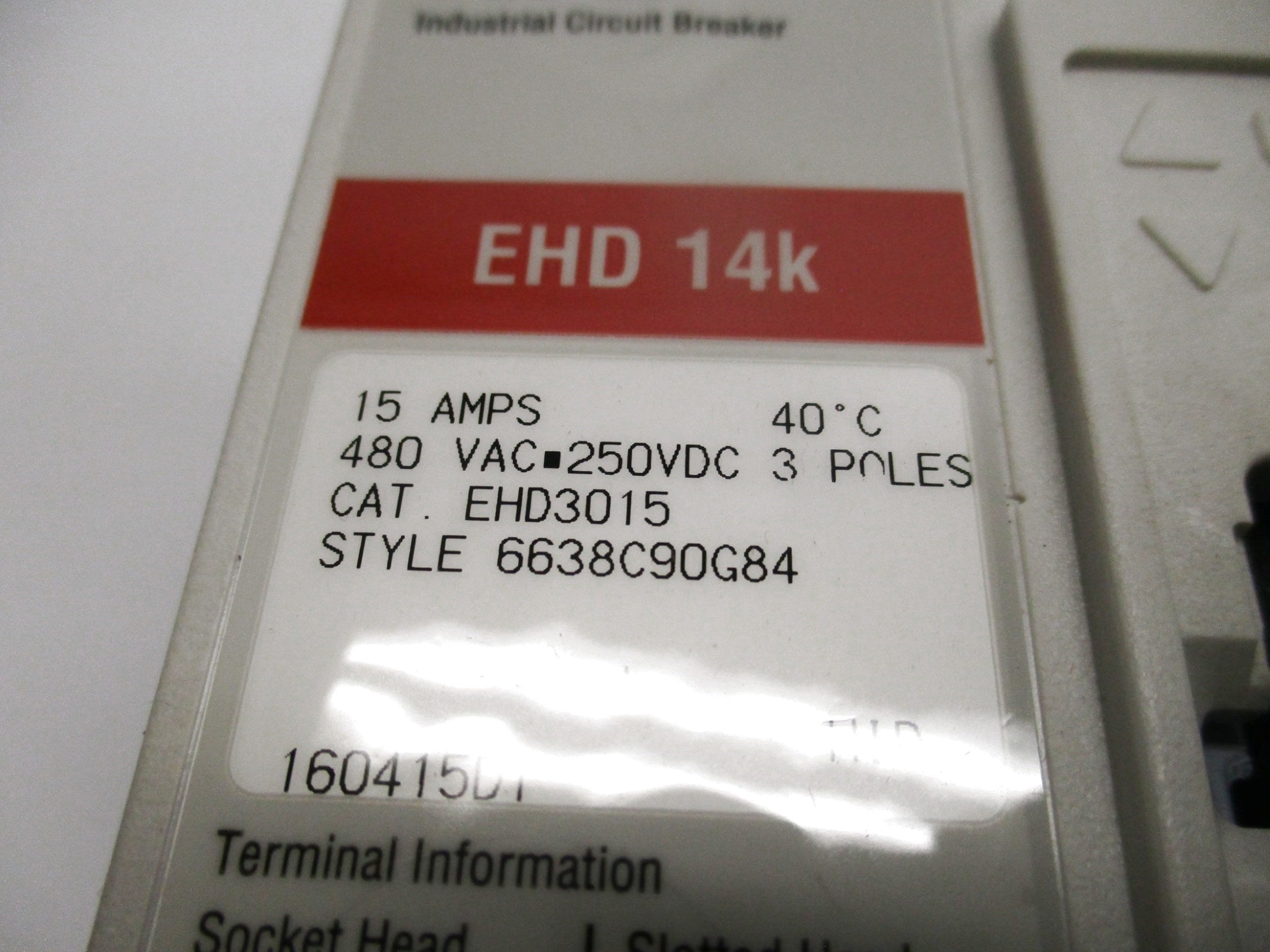 EATON EHD3015 SER. C 15A 480VAC NSMP