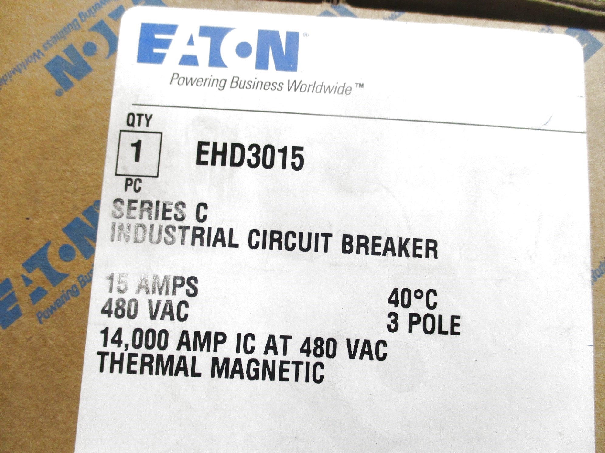 EATON EHD3015 SER. C 15A 480VAC NSMP