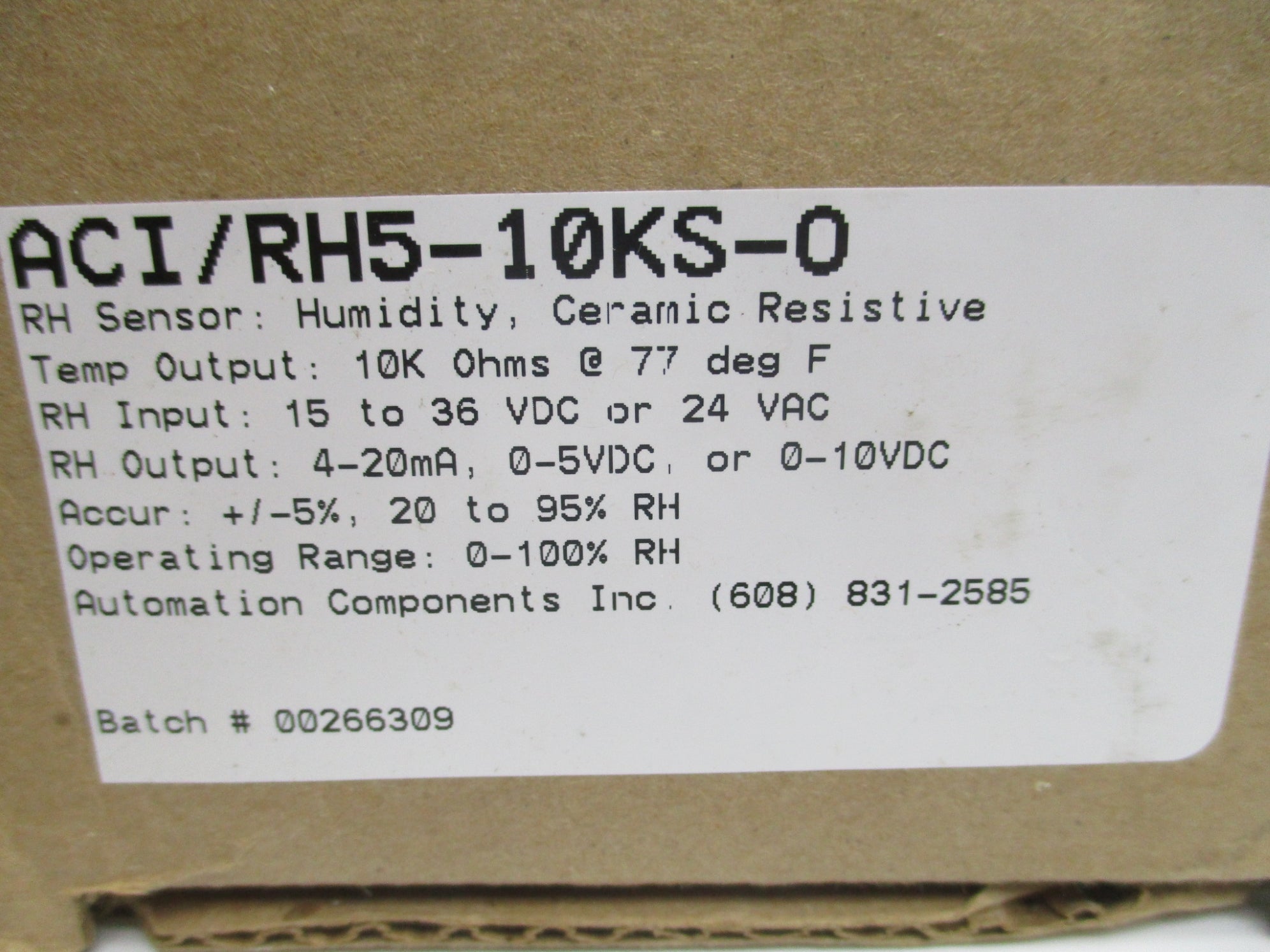 AUTOMATION COMPONENTS ACI/RH5-10KS-0 NSMP