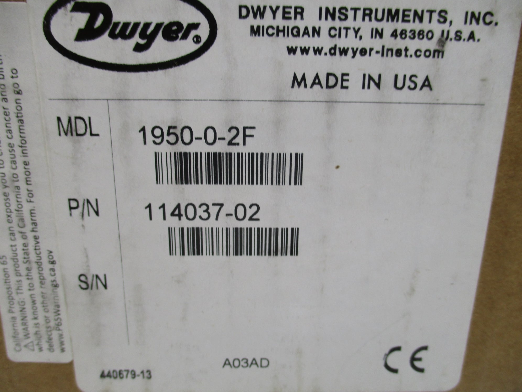DWYER 1950-0-2F NSFS