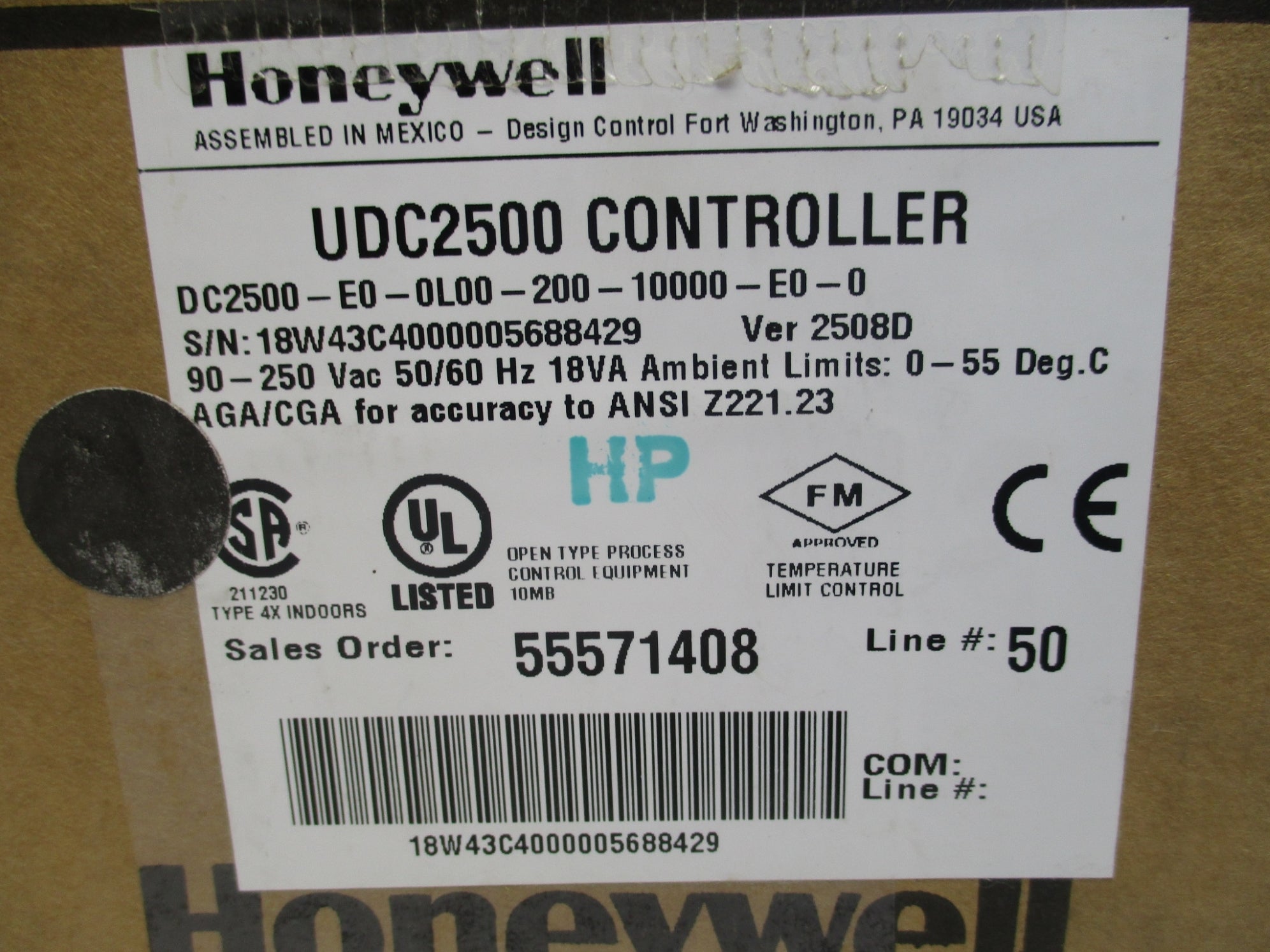 HONEYWELL DC2500-E0-0L00-200-10000-E0-0 NSMP