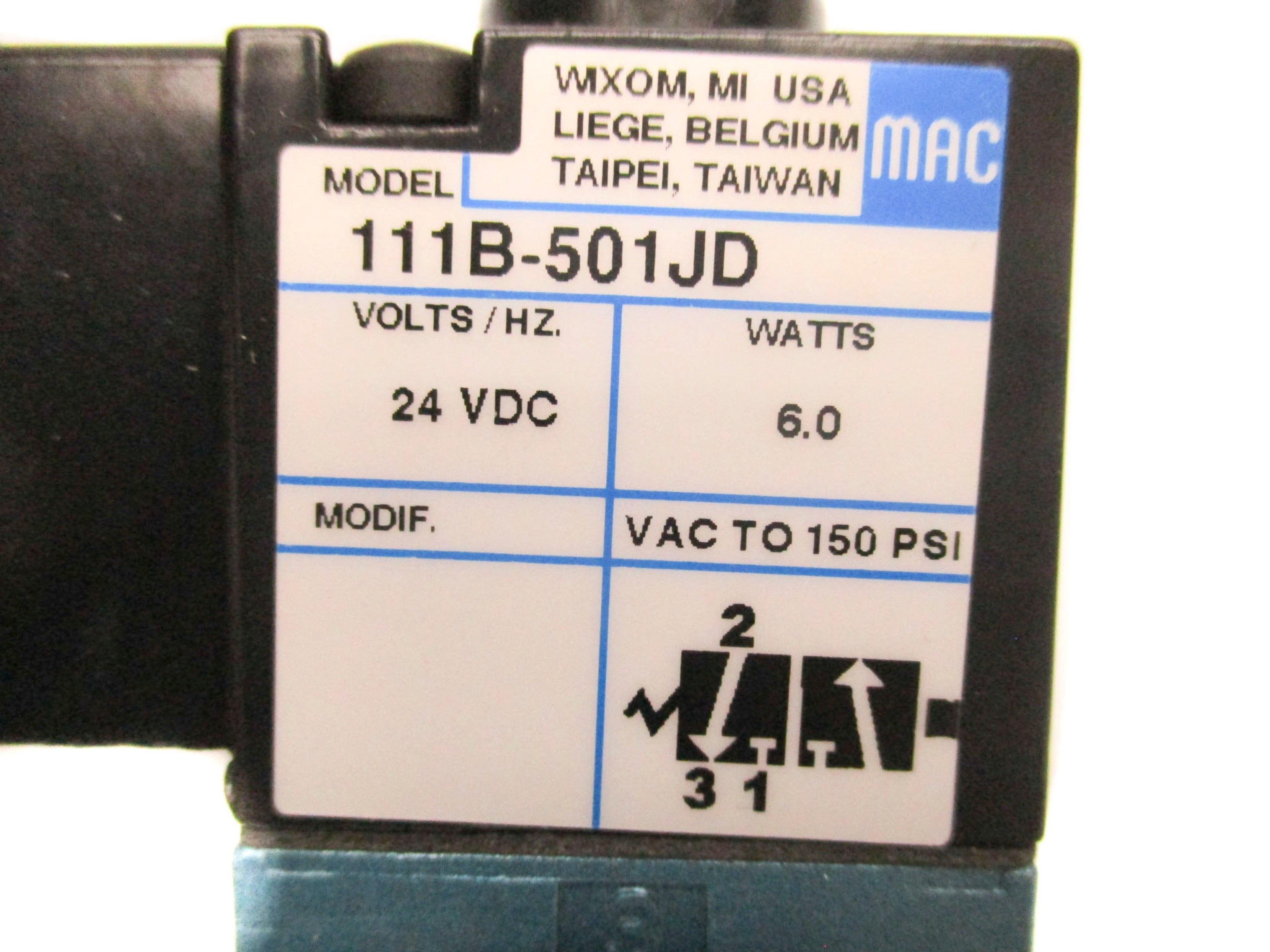 MAC 111B-501JD 24VDC 150PSI NSMP
