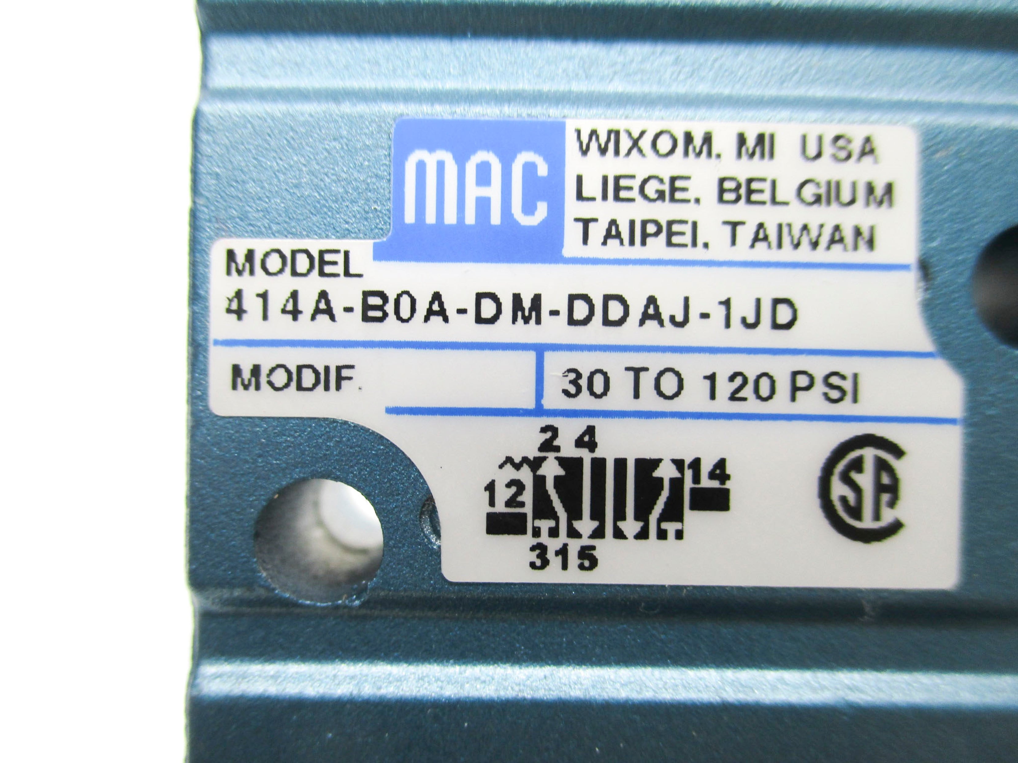 MAC 414A-B0A-DM-DDAJ-1JD 30-120PSI 24VDC NSMP