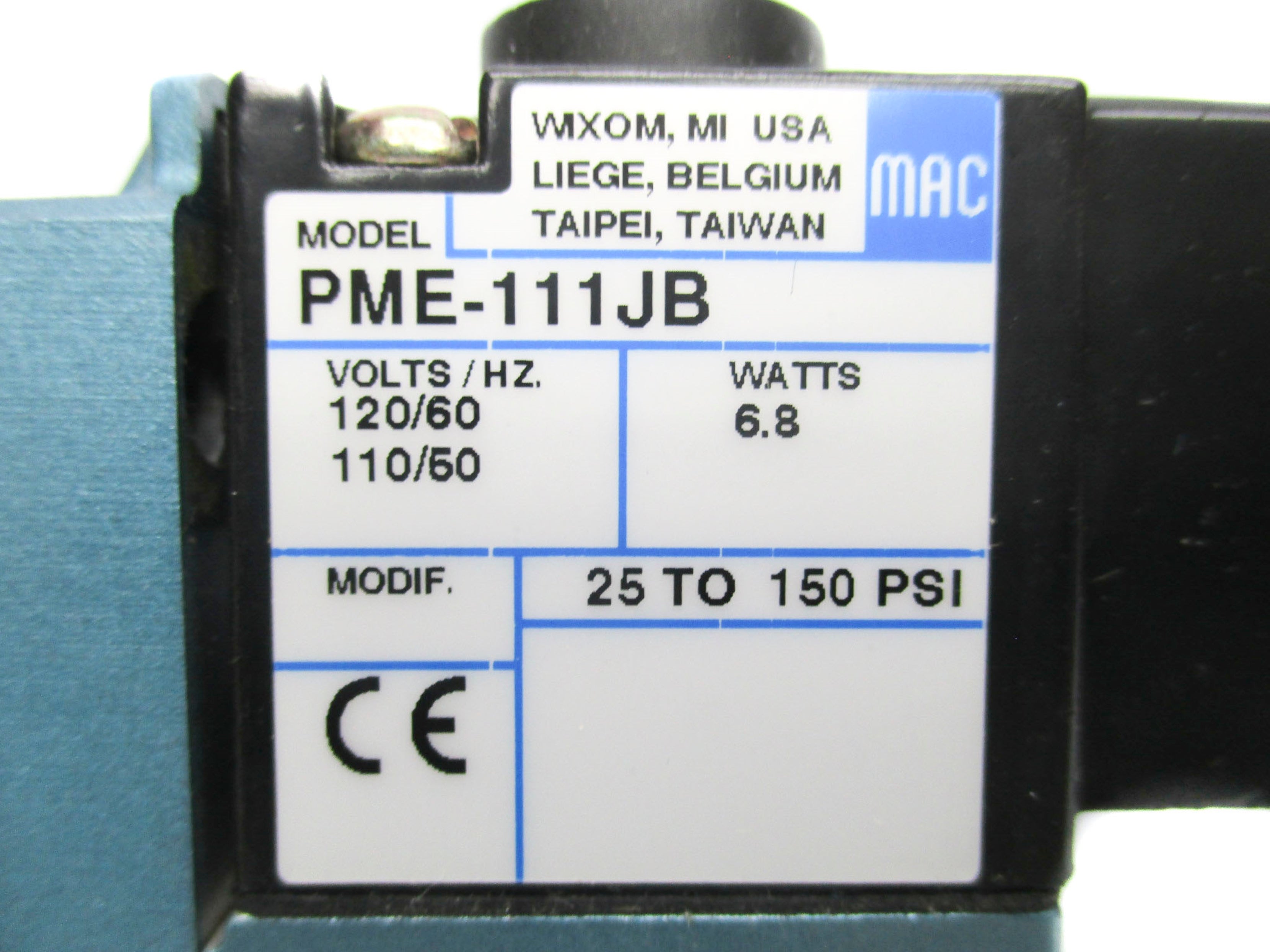 MAC 811C-PM-111JB-152 25-150PSI 110V/50HZ-120V/60HZ NSMP