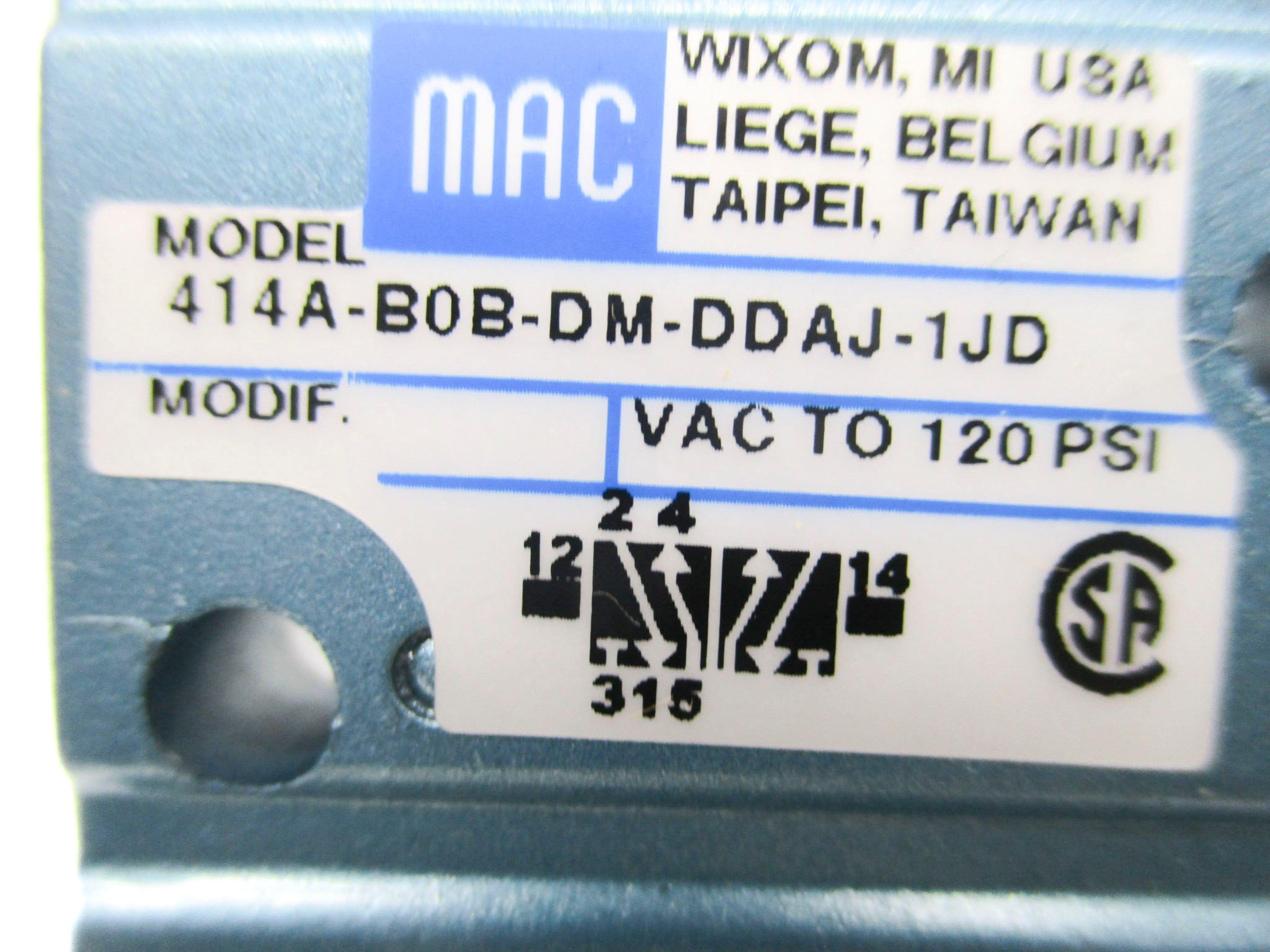 MAC 414A-B0B-DM-DDAJ-1JD 24VDC 120PSI NSMP