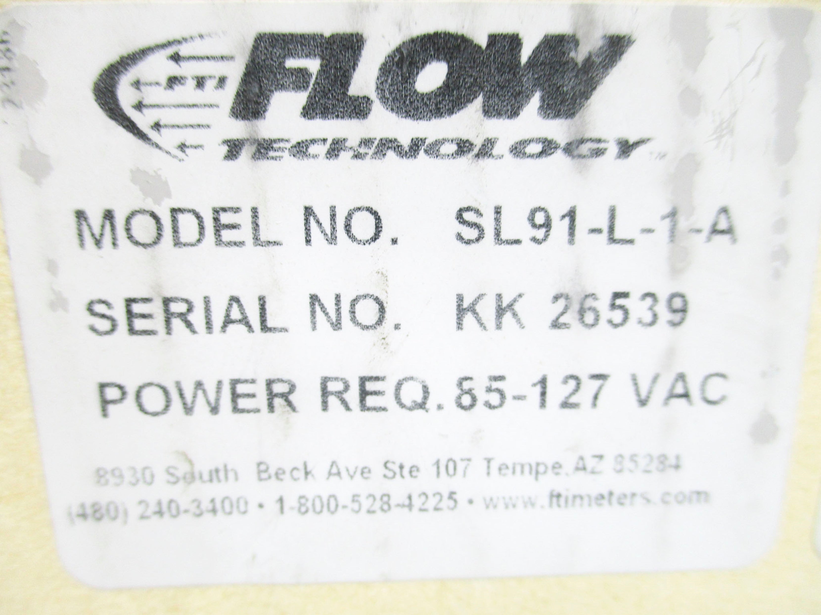 FLOW TECHNOLOGY SL91-L-1-A NSMP