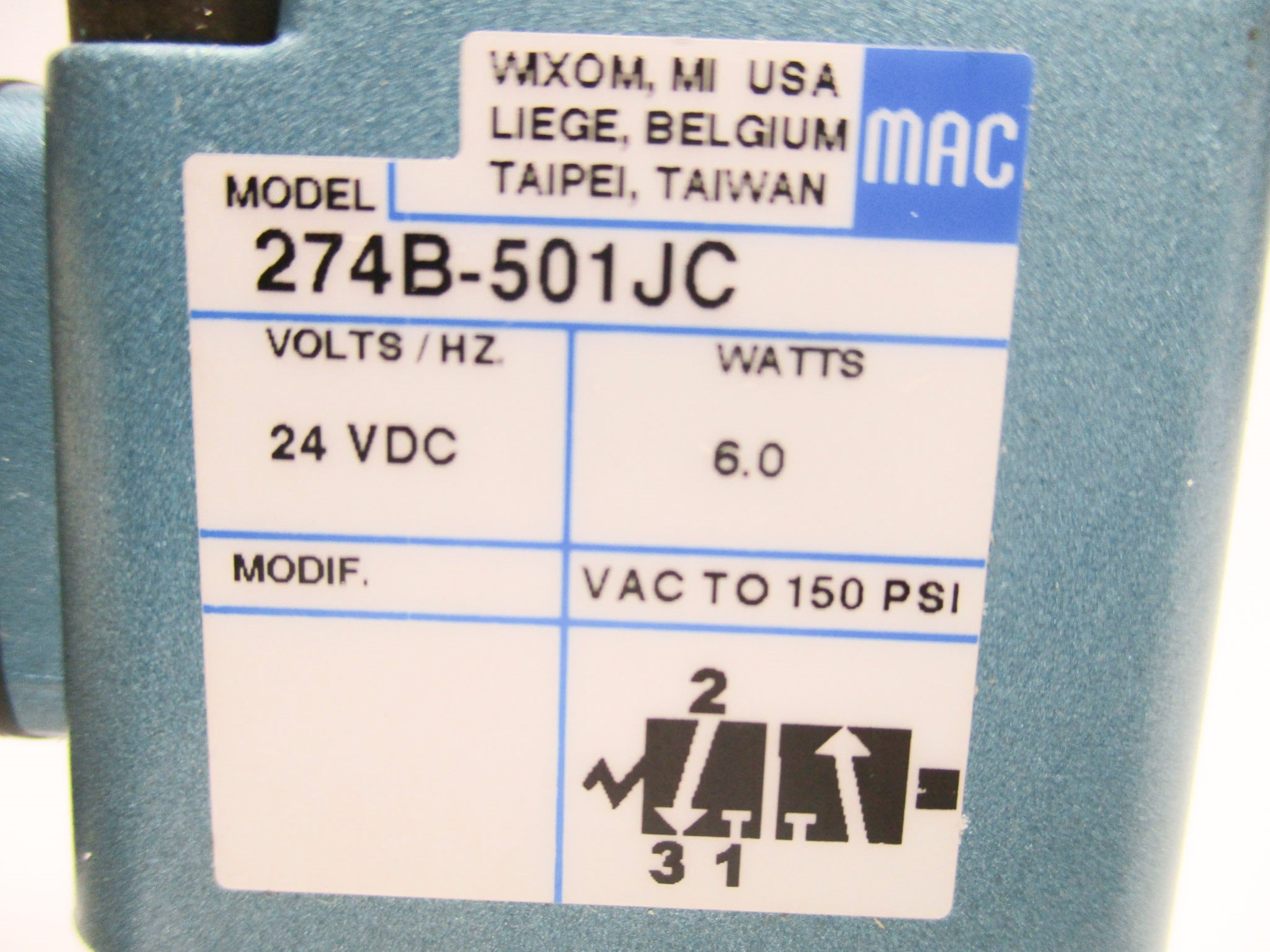MAC 274B-501JC 24VDC 150PSI NSMP