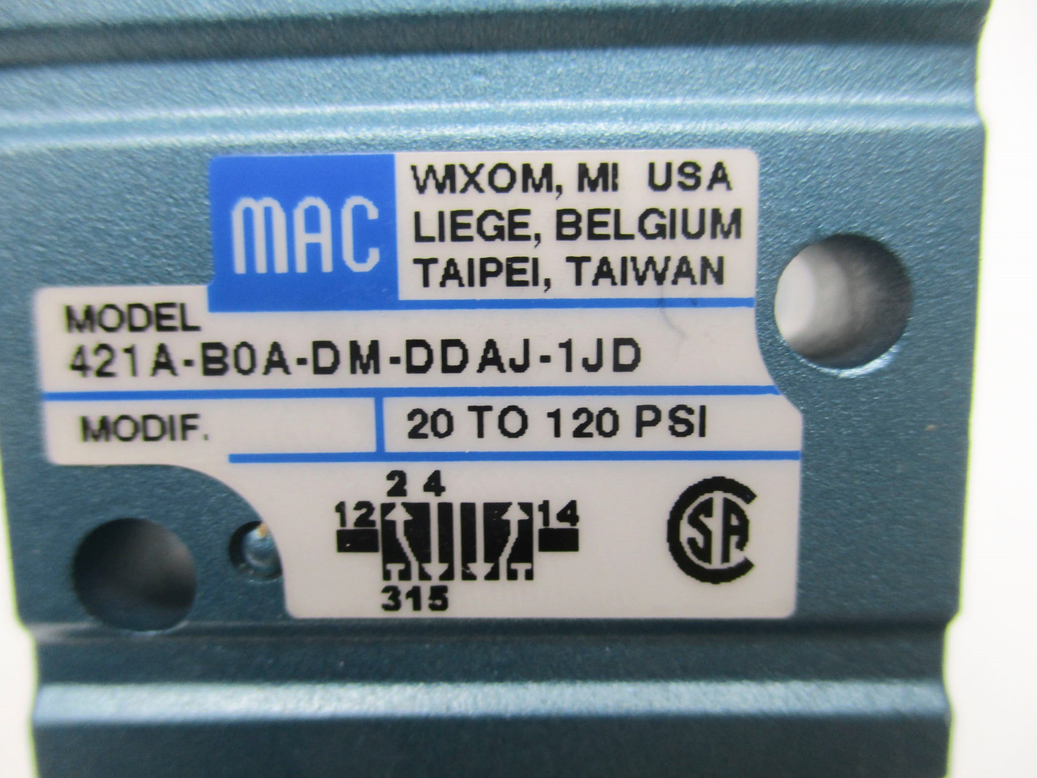 MAC 421A-B0A-DM-DDAJ-1JD 20-120PSI 24VDC NSMP