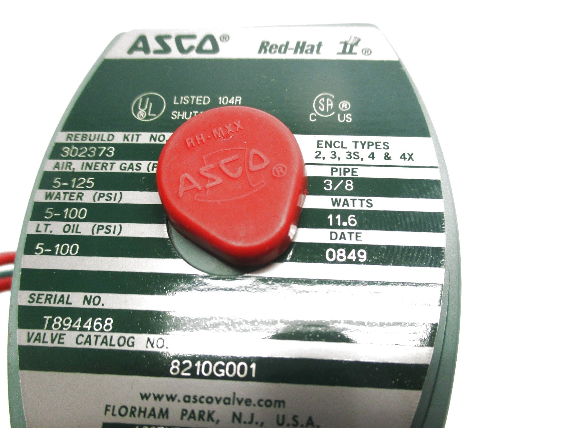 ASCO 8210G001 5-125PSI 24/DC NSMP