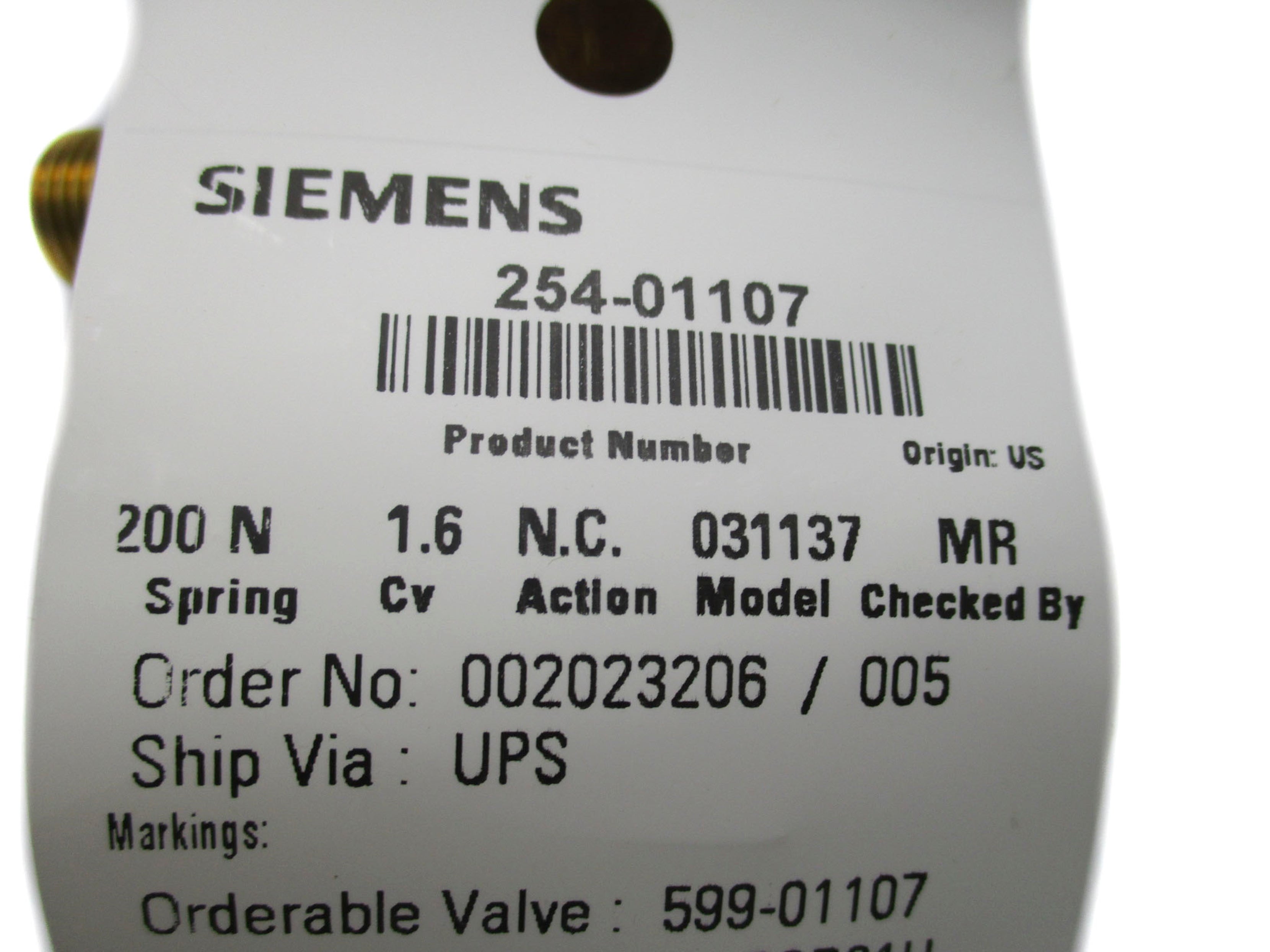 SIEMENS 254-01107 24VAC 200N NSMP