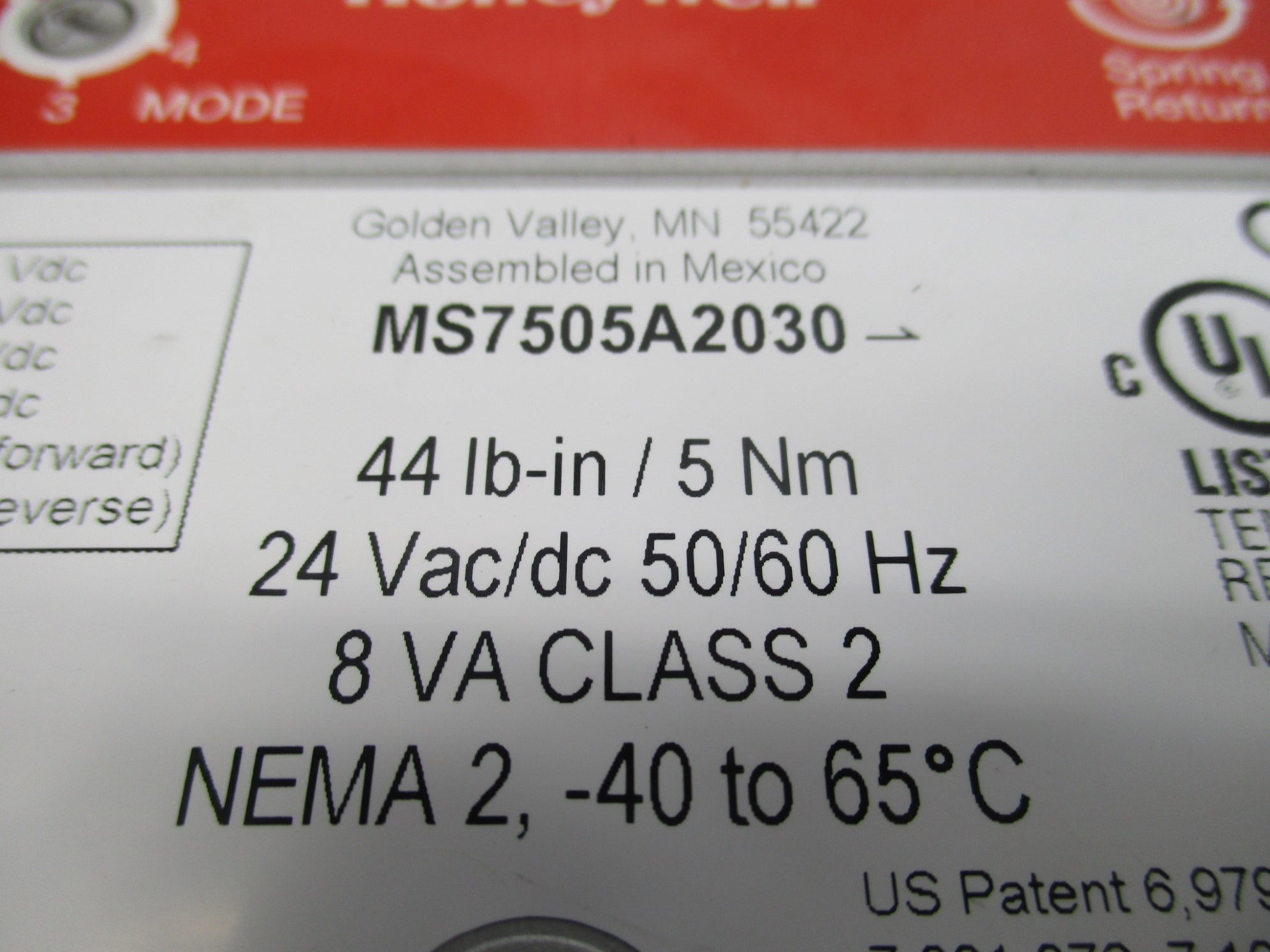 HONEYWELL MS7505A2030 NSMP