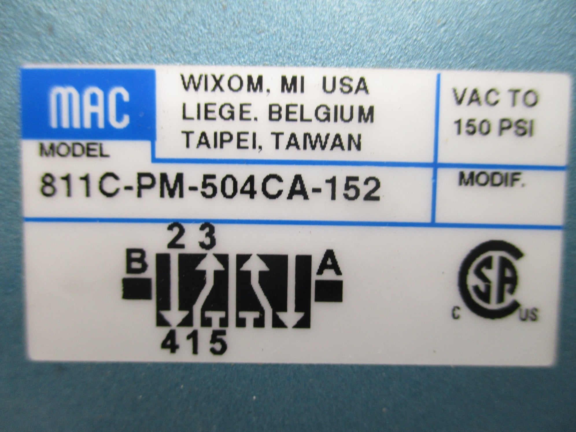 MAC 811C-PM-504CA-152 24VDC 25-150PSI NSMP