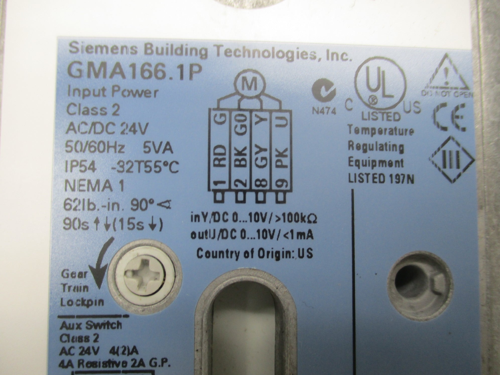 SIEMENS GMA166.1P NSMP