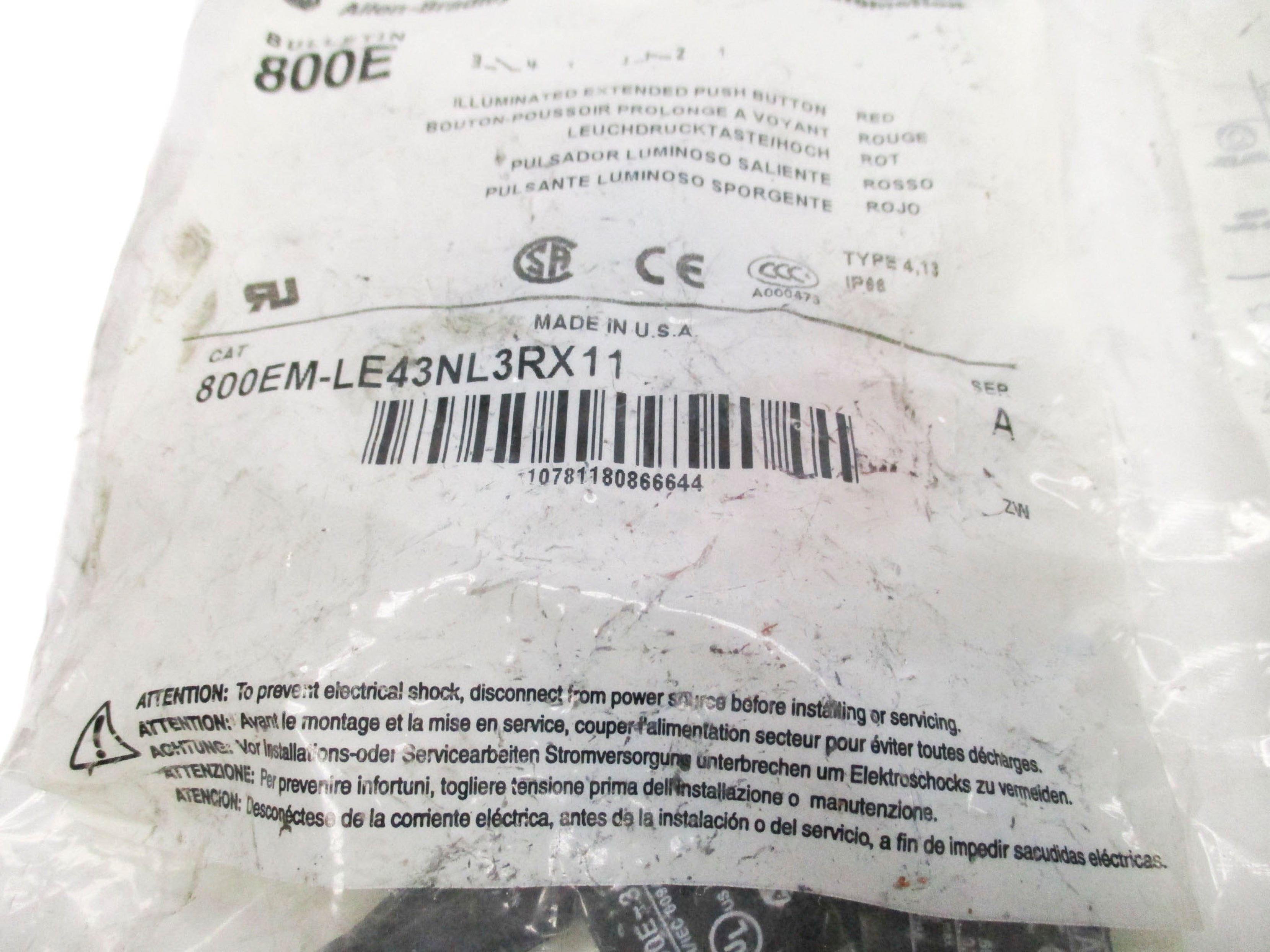 ALLEN BRADLEY 800EM-LE43NL3RX11 SER. A NSMP